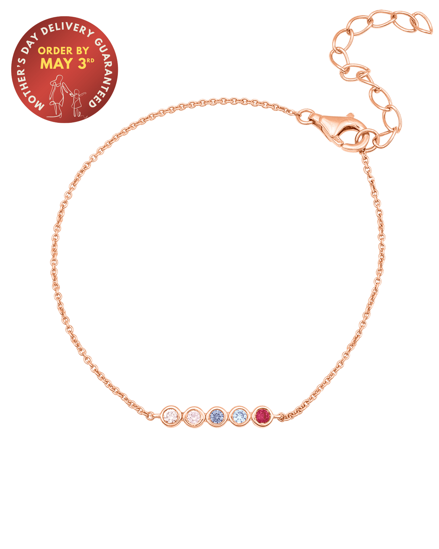 Bauble Birthstone Bracelet - 18K Rose Vermeil Bracelets magal-dev