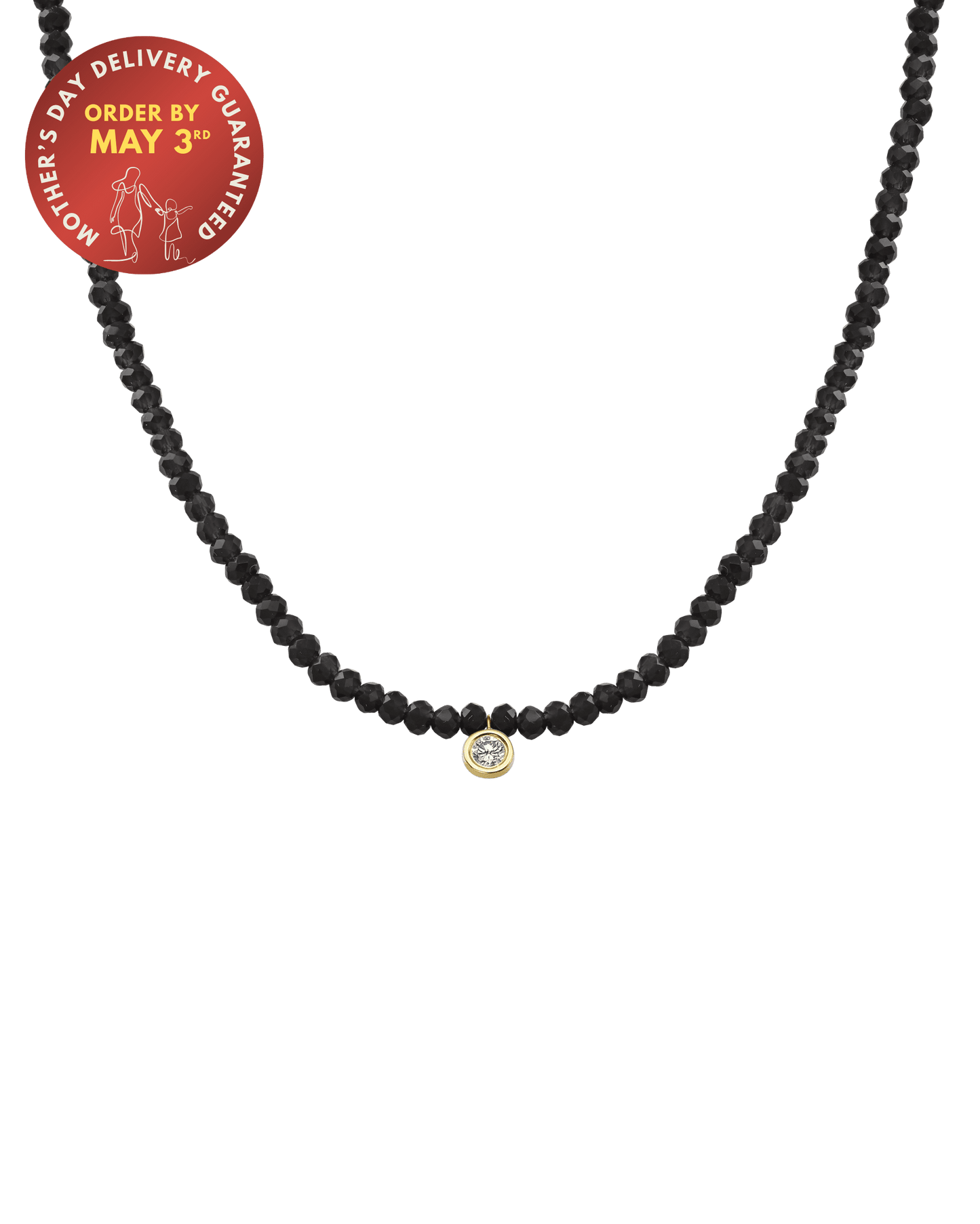 The Gemstone & Diamond Necklace - 14K Yellow Gold Necklaces 14K Solid Gold