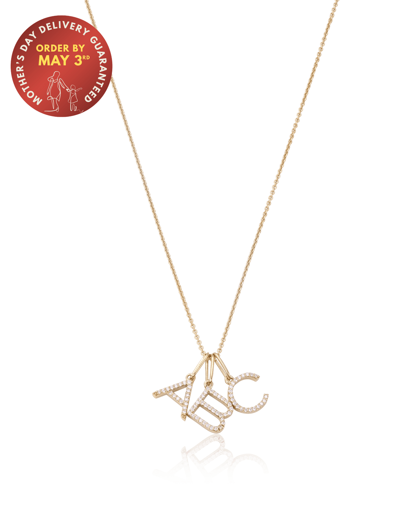 Frosted Initial Necklace - 18K Gold Vermeil Necklaces magal-dev