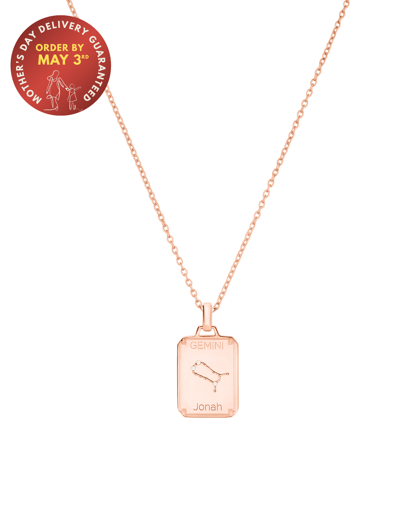 The Constellation Name Plate Necklace - 18K Rose Vermeil Necklaces magal-dev