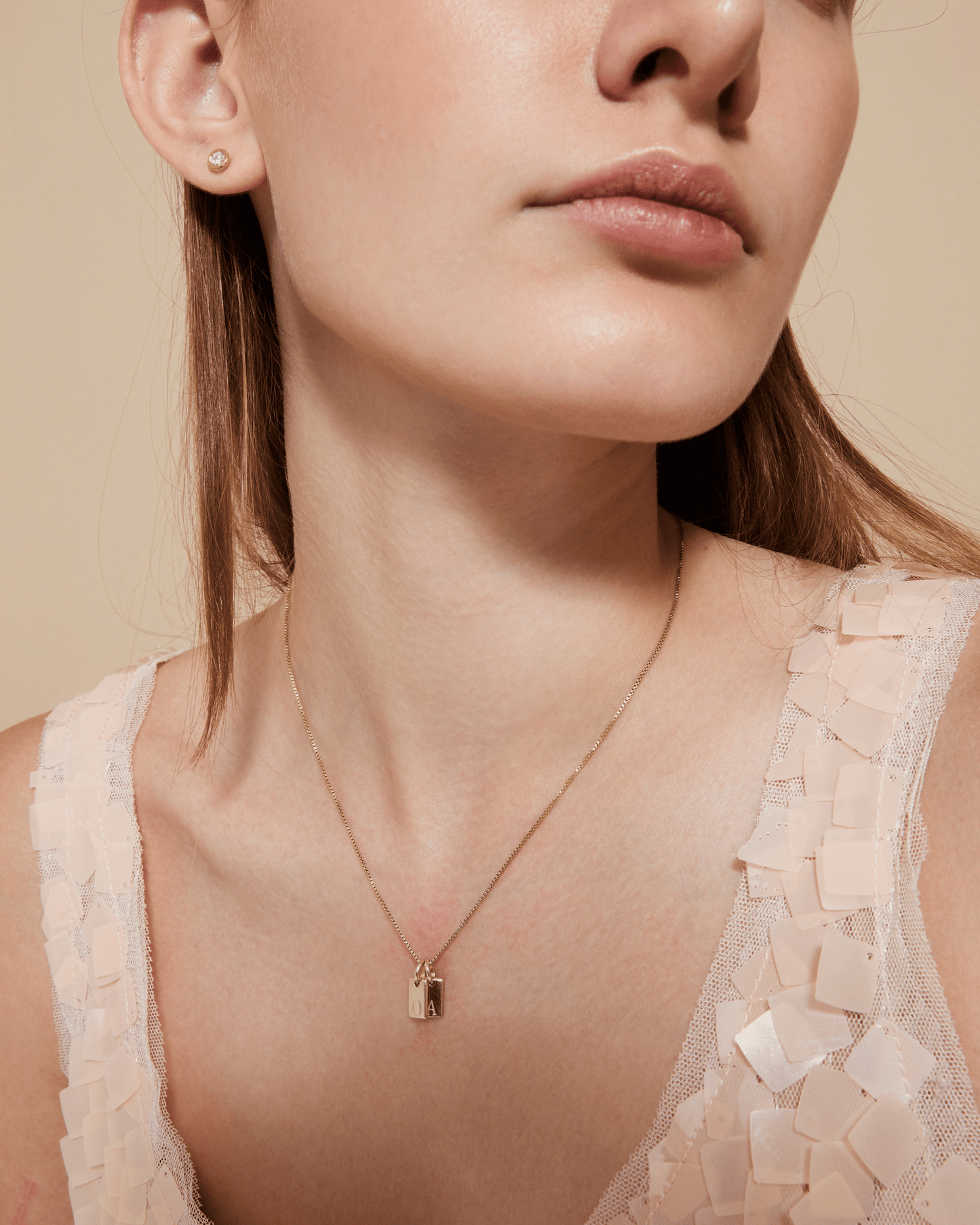 Collier Mini Plaque Initiale(s) - Or Jaune Plaqué 18 carats Necklaces Gold Vermeil