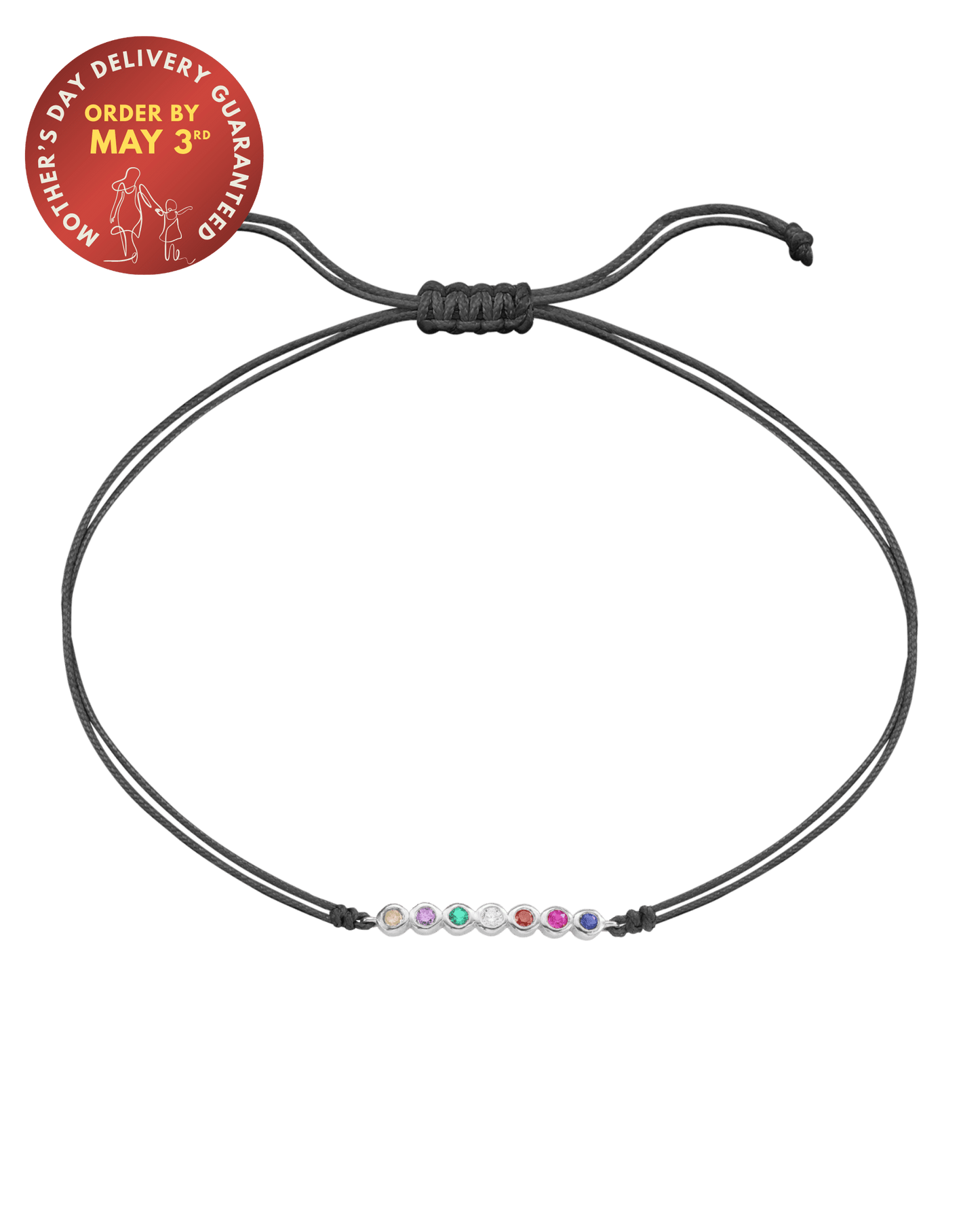 The Birthstones Bar Bracelet - 14K White Gold Bracelet 14K Solid Gold
