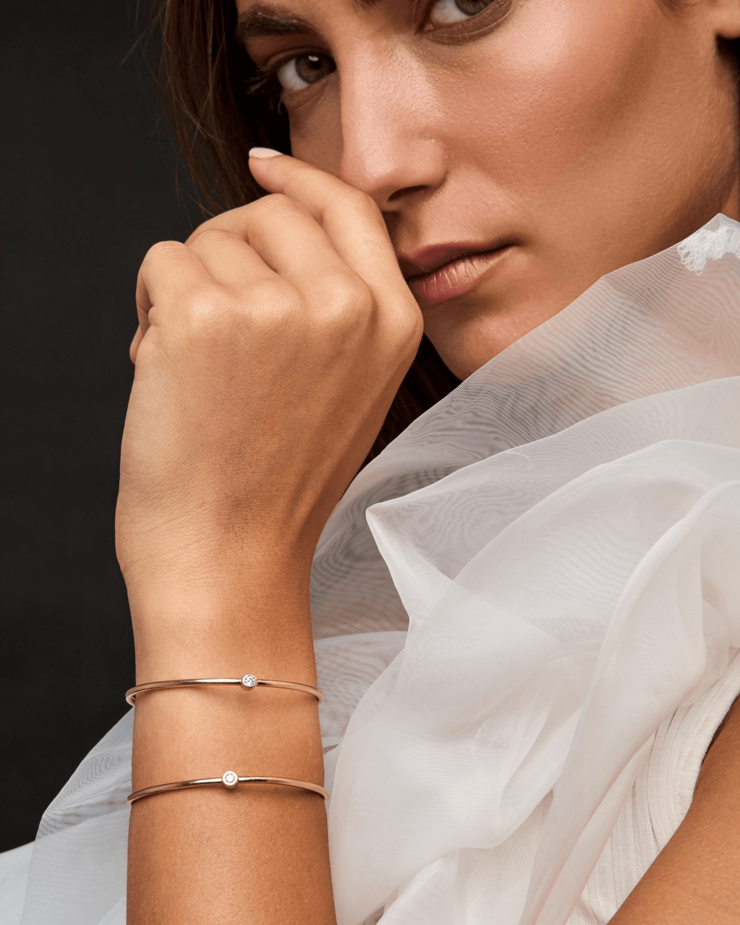 Diamond Cord Bangle - 18K Gold Vermeil Bracelets magal-dev
