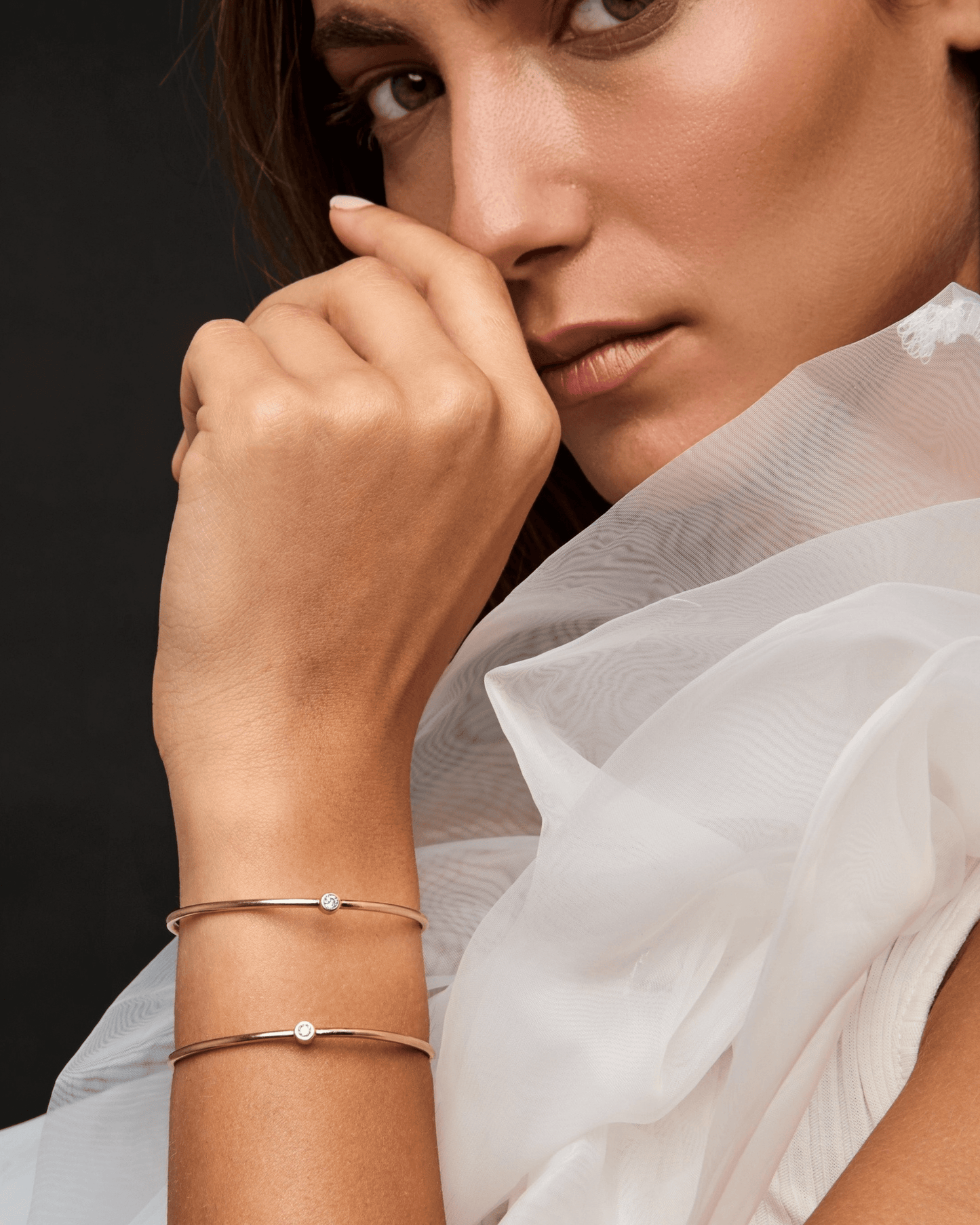 Bracelet Jonc Diamant et Cordon - Or Jaune Plaqué 18 carats Bracelets magal-dev