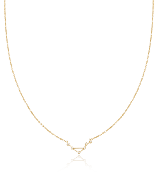 Single Constellation Necklace with Diamonds - 18K Gold Vermeil Necklaces magal-dev Aquarius (January 20 – February 18) 16"