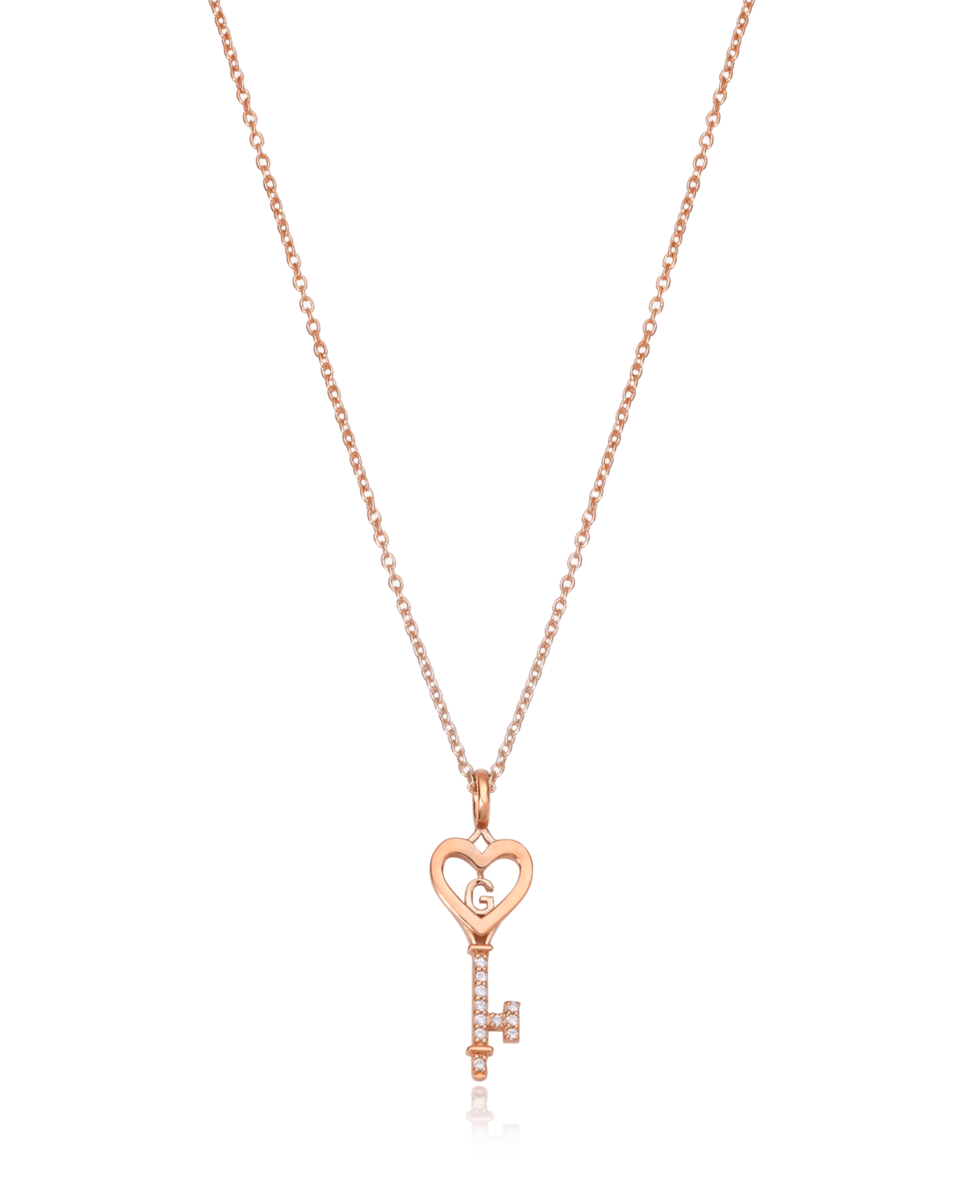 Key To My Heart Necklace with Diamond - 18K Gold Vermeil Necklaces magal-dev