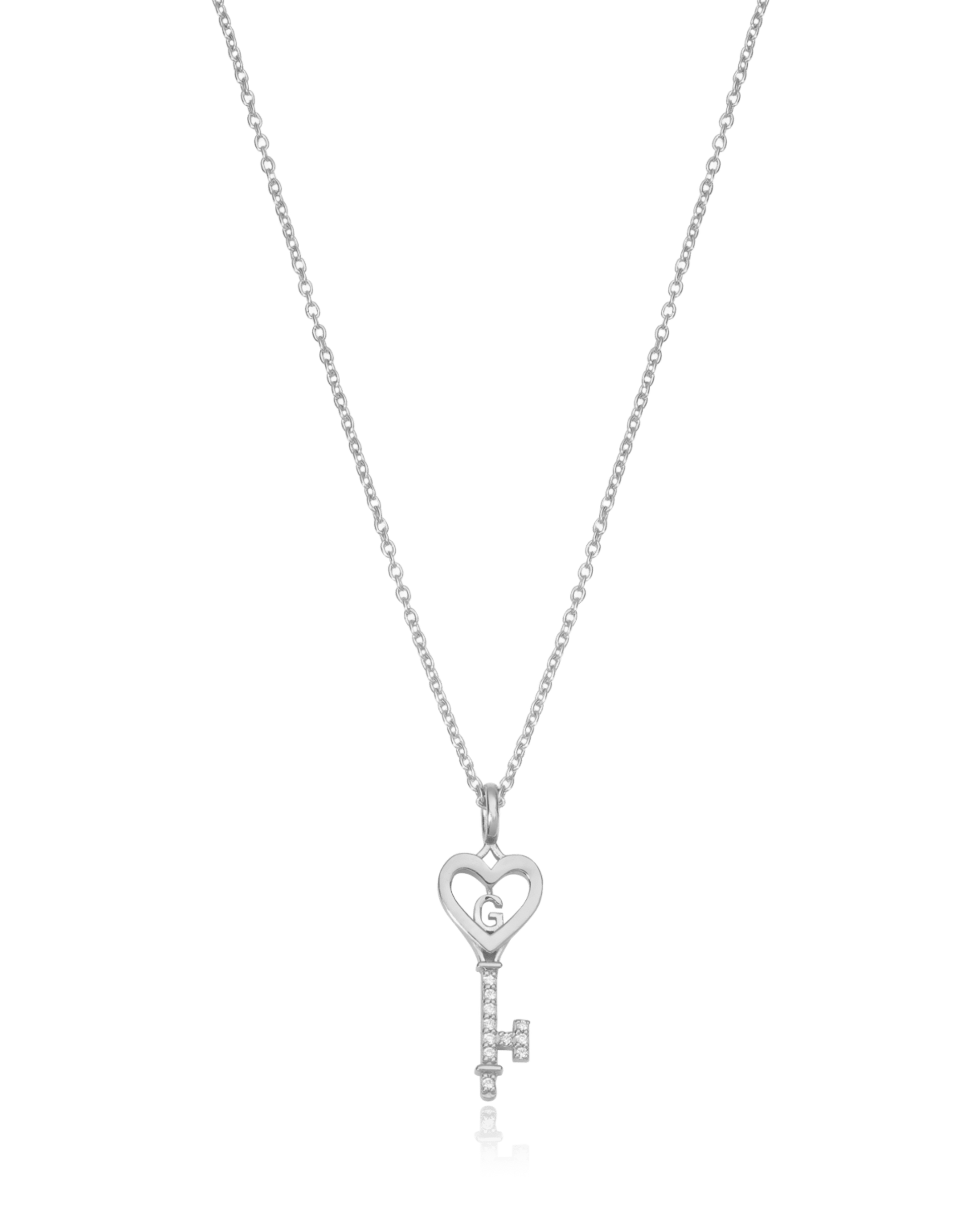 Key To My Heart Necklace with Diamond - 18K Gold Vermeil Necklaces magal-dev