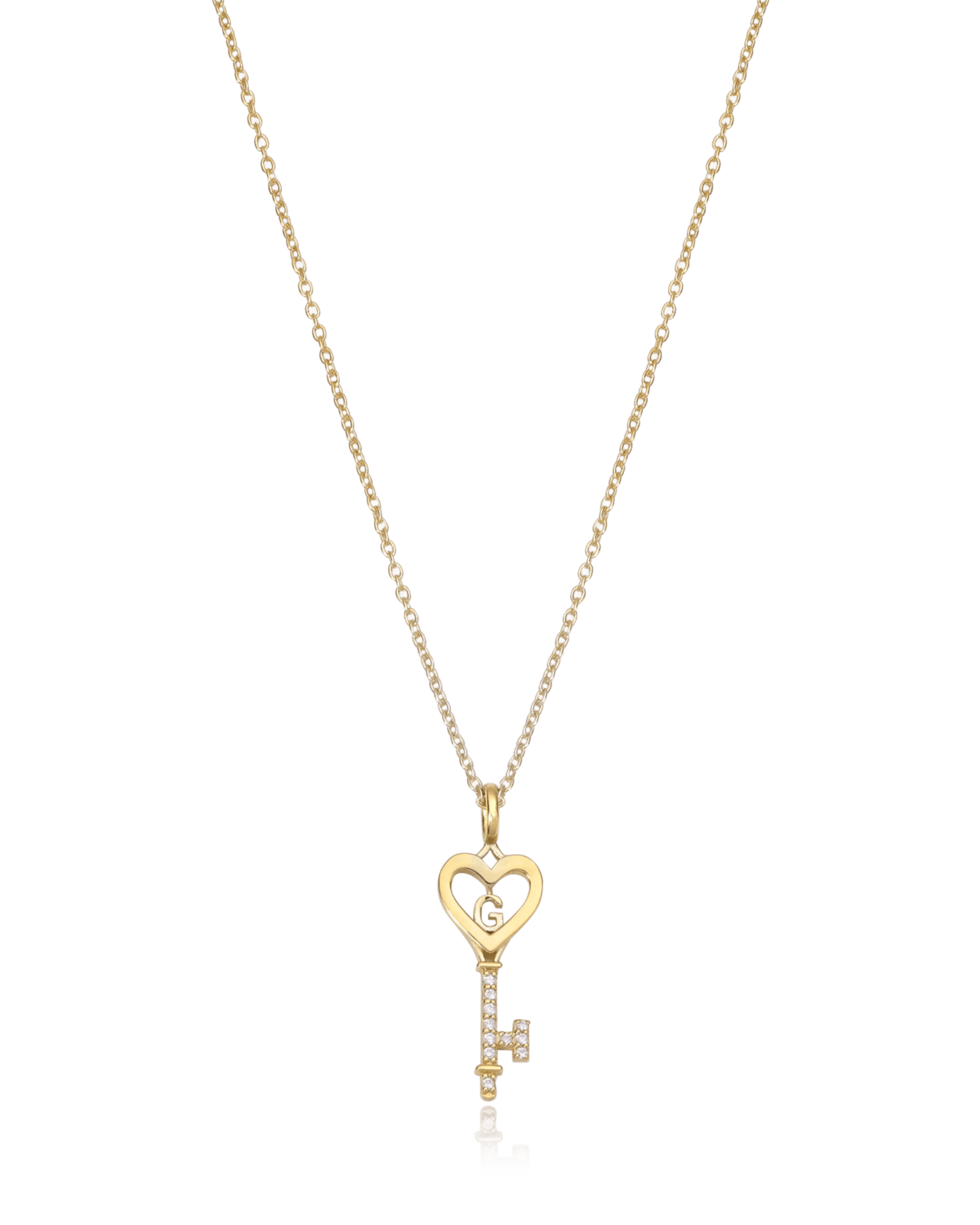 Key To My Heart Necklace with Diamond - 18K Gold Vermeil Necklaces magal-dev
