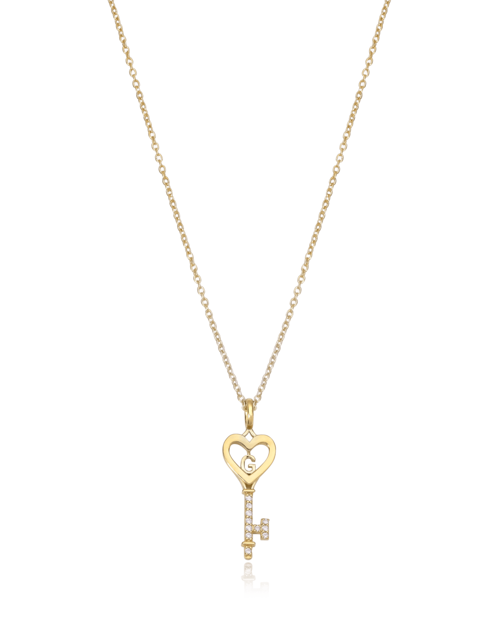 Key To My Heart Necklace with Diamond - 18K Gold Vermeil Necklaces magal-dev