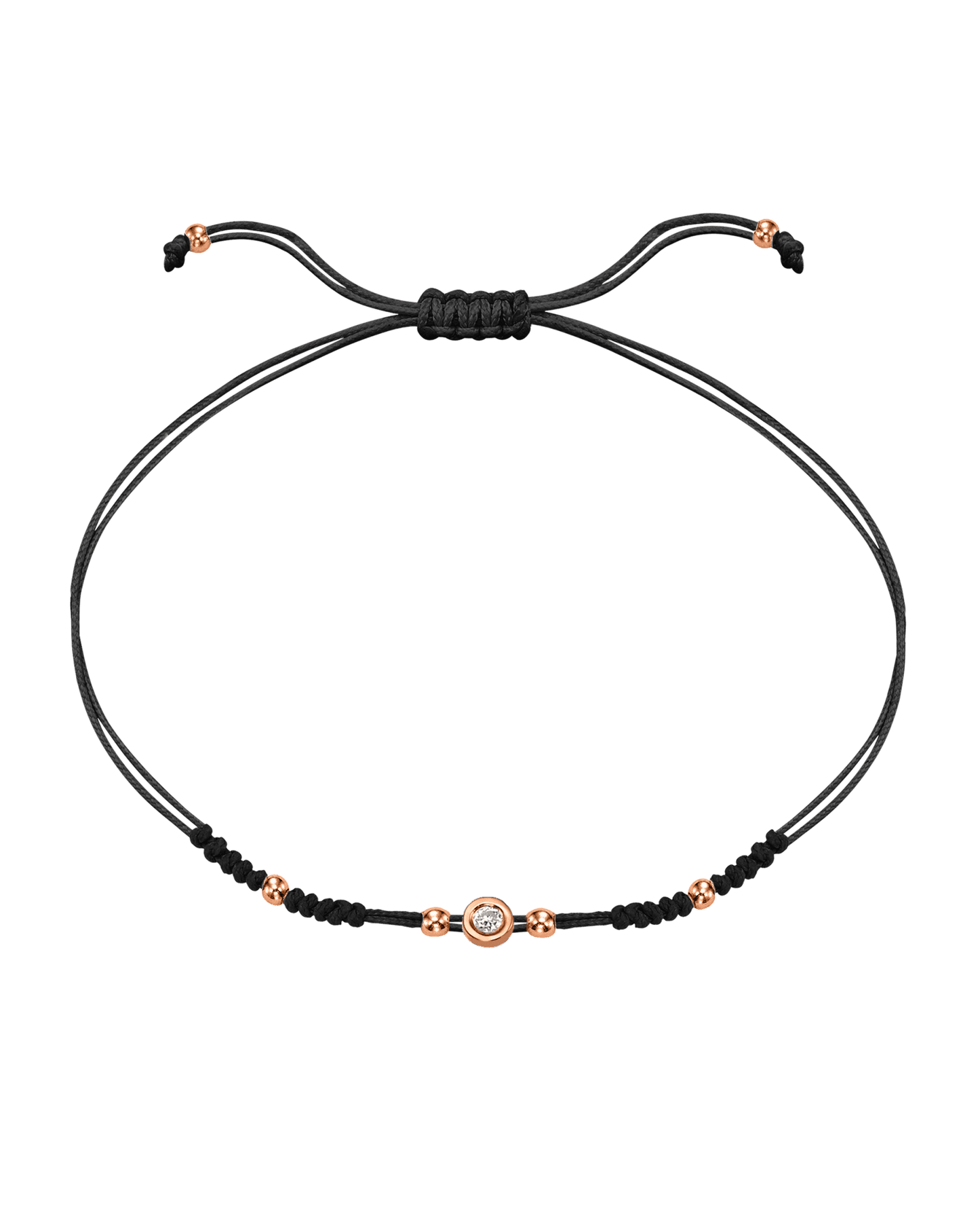 Le String of Love 2022 Edition - Or Rose 14 carats Bracelets 14K Solid Gold Noir Small: 0.03 carats