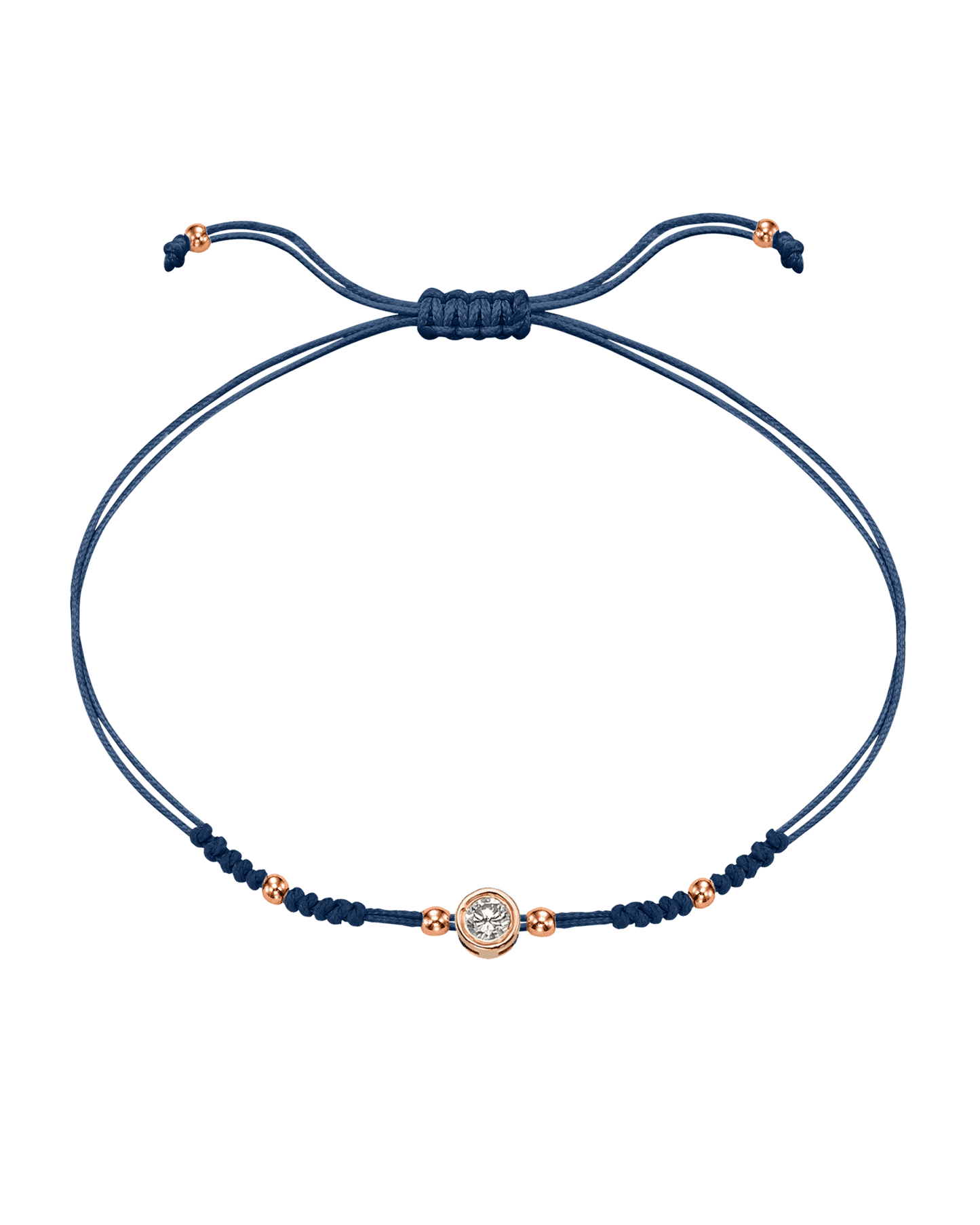 Le String of Love 2022 Edition - Or Rose 14 carats Bracelets 14K Solid Gold Bleu Indigo Large: 0.10 carats