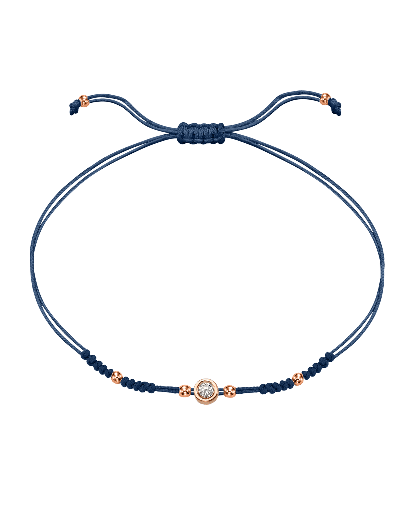 Le String of Love 2022 Edition - Or Rose 14 carats Bracelets 14K Solid Gold Bleu Indigo Medium: 0.05 carats