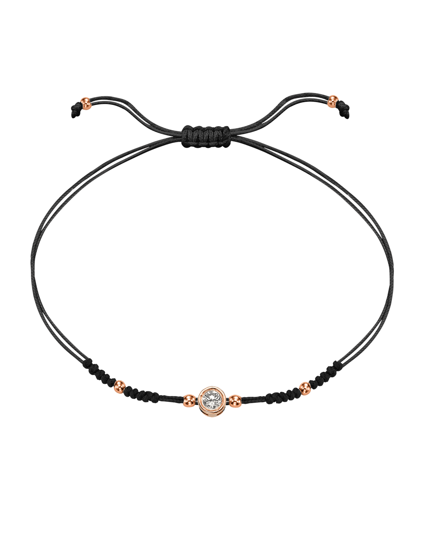 Le String of Love 2022 Edition - Or Rose 14 carats Bracelets 14K Solid Gold Noir Large: 0.10 carats