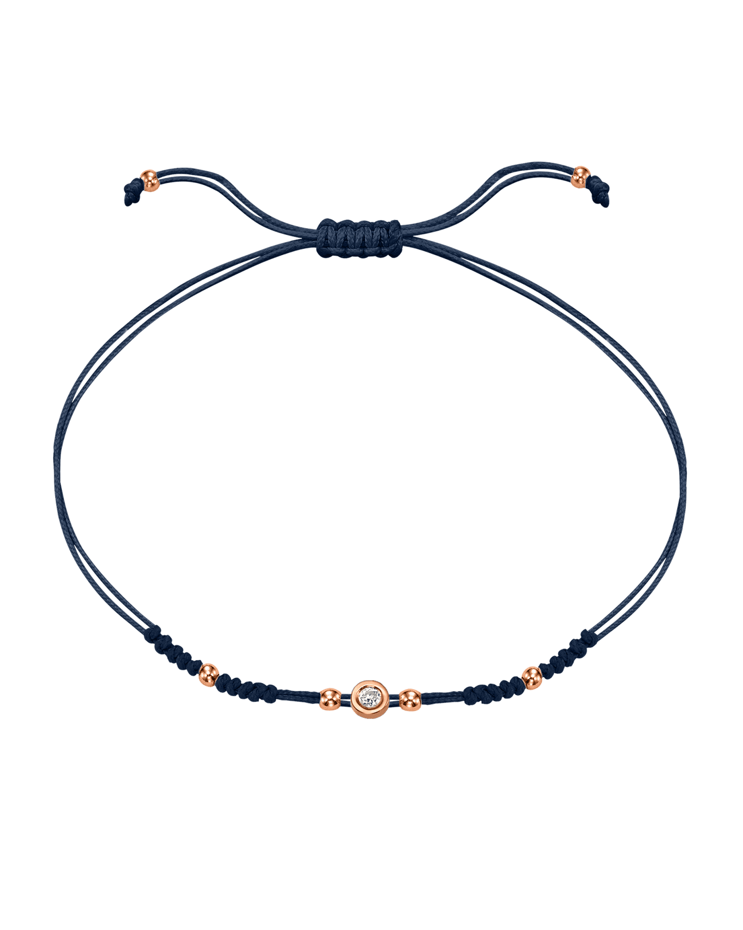 Le String of Love 2022 Edition - Or Rose 14 carats Bracelets 14K Solid Gold Bleu Marine Small: 0.03 carats