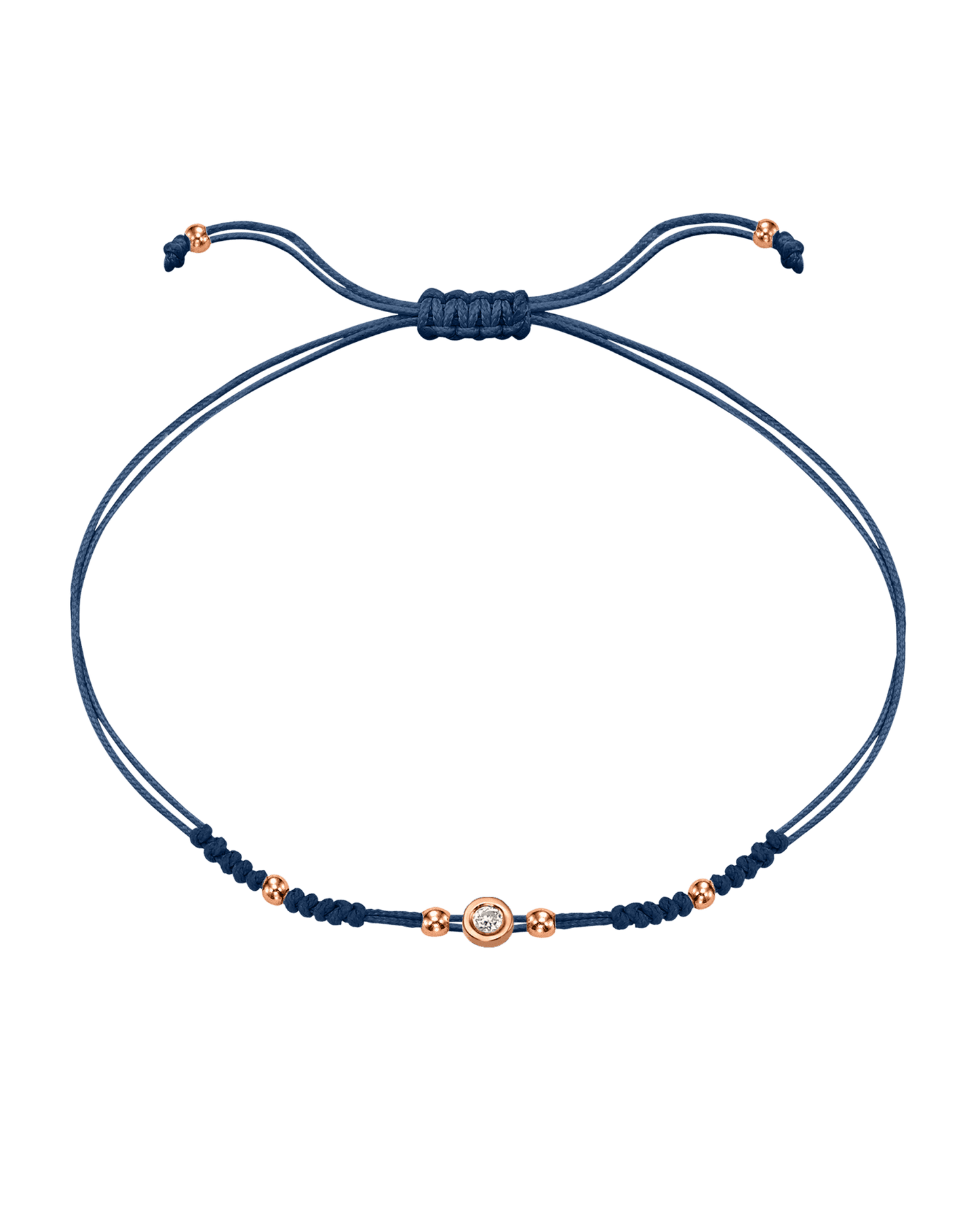 Le String of Love 2022 Edition - Or Rose 14 carats Bracelets 14K Solid Gold Bleu Indigo Small: 0.03 carats