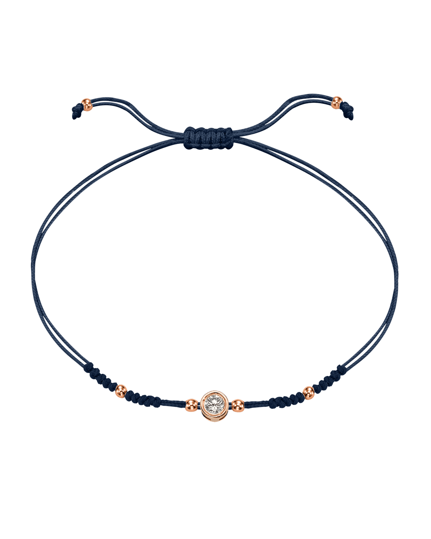 Le String of Love 2022 Edition - Or Rose 14 carats Bracelets 14K Solid Gold Bleu Marine Large: 0.10 carats