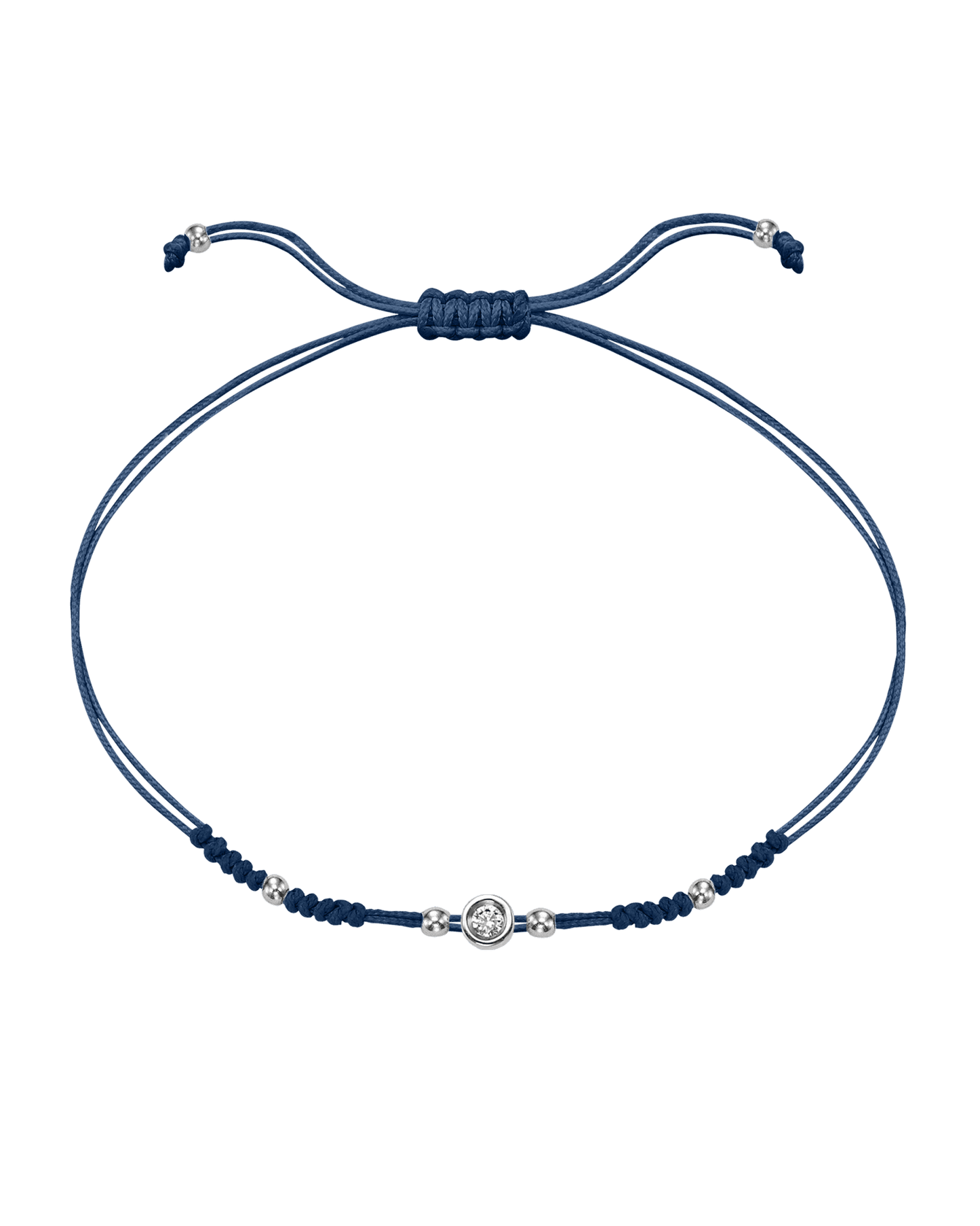 Le String of Love 2022 Edition - Or Blanc 14 carats Bracelets 14K Solid Gold Bleu Indigo Small: 0.03 carats