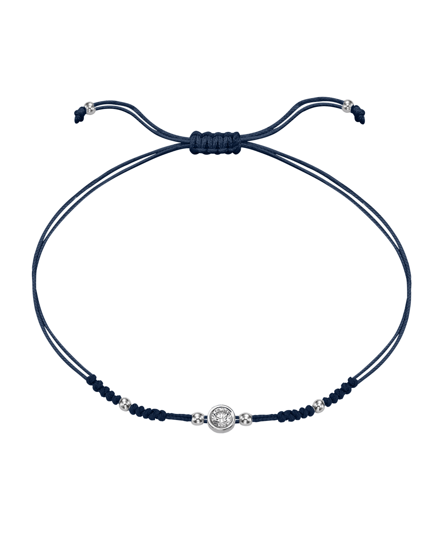 Le String of Love 2022 Edition - Or Blanc 14 carats Bracelets 14K Solid Gold Bleu Marine Large: 0.10 carats