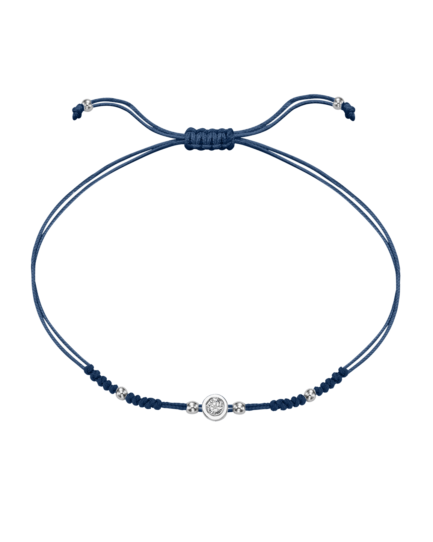 Le String of Love 2022 Edition - Or Blanc 14 carats Bracelets 14K Solid Gold Bleu Indigo Medium: 0.05 carats