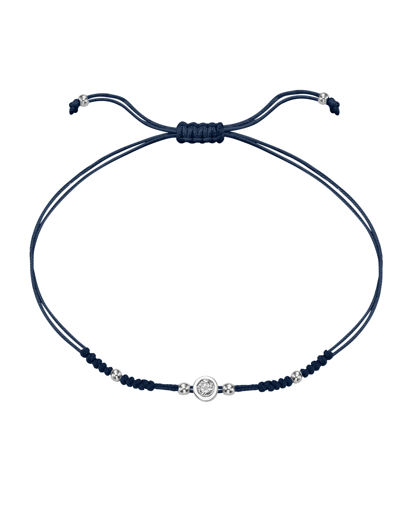 Le String of Love 2022 Edition - Or Blanc 14 carats Bracelets 14K Solid Gold Bleu Marine Medium: 0.05 carats