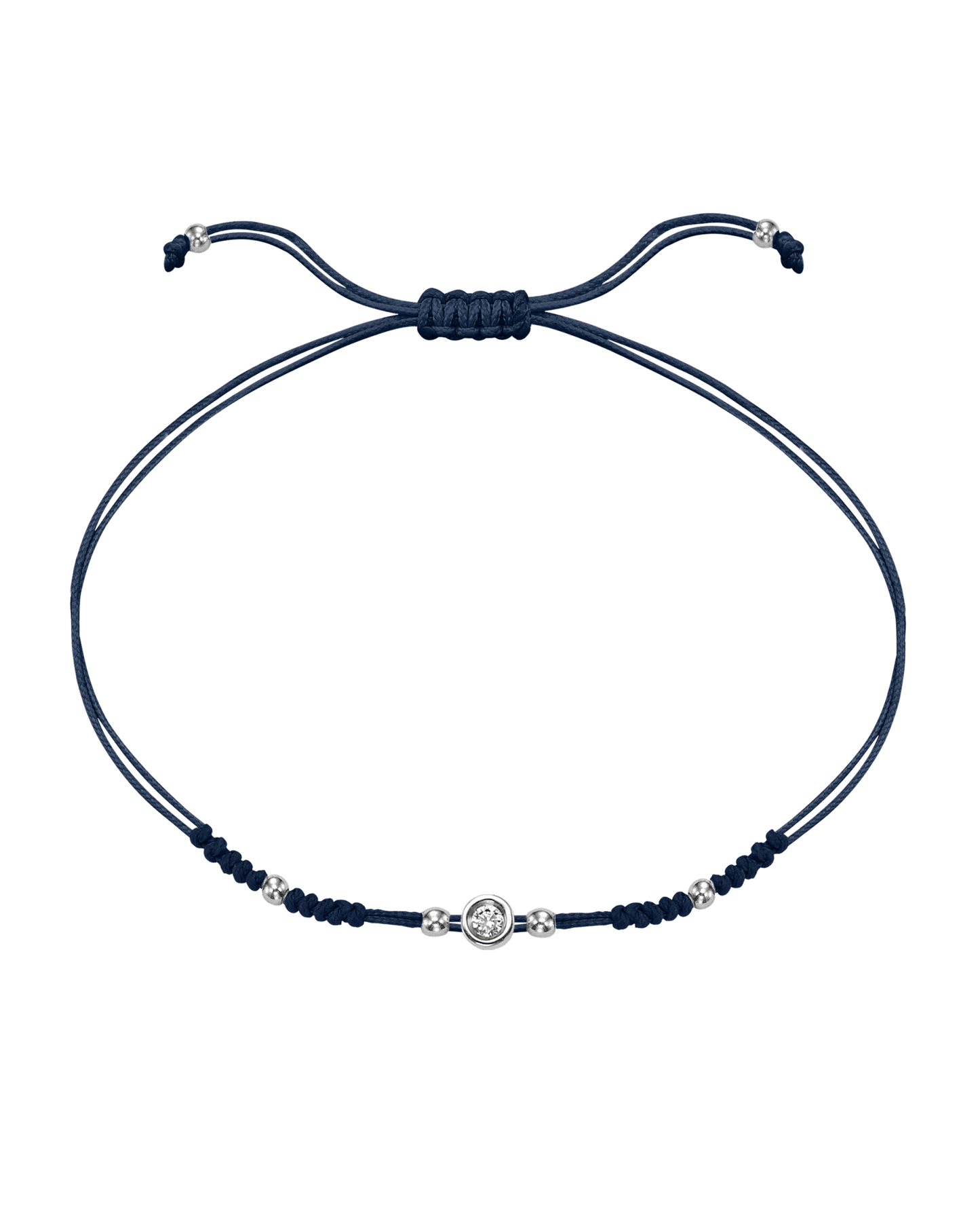 Le String of Love 2022 Edition - Or Blanc 14 carats Bracelets 14K Solid Gold Bleu Marine Small: 0.03 carats