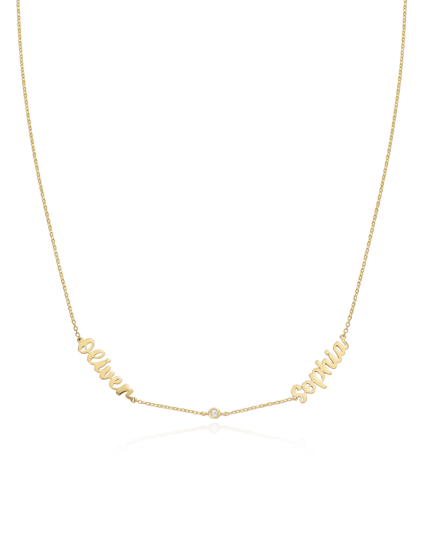 Name Necklace with Diamonds - 18K Gold Vermeil Necklaces magal-dev