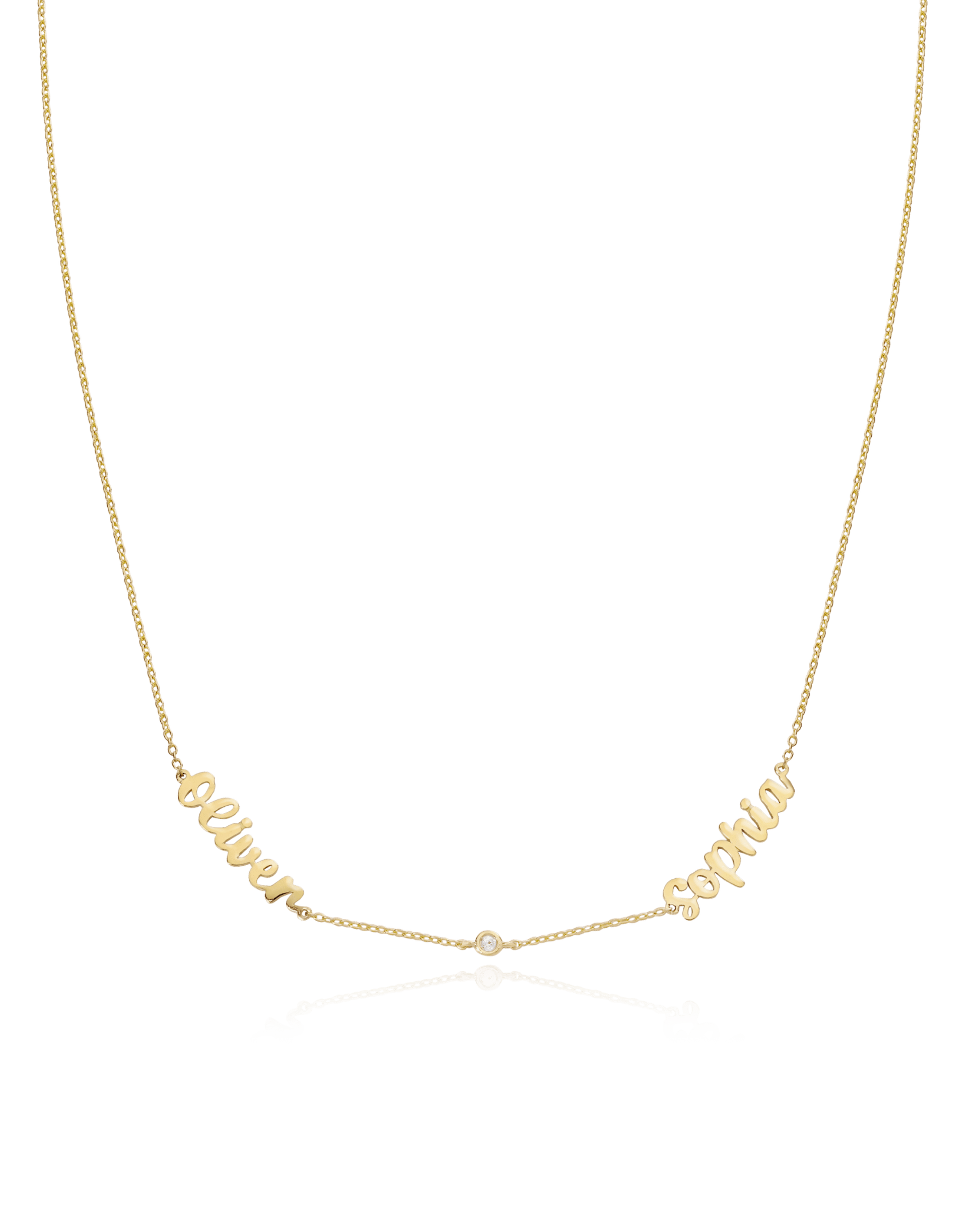 Name Necklace with Diamonds - 18K Gold Vermeil Necklaces magal-dev