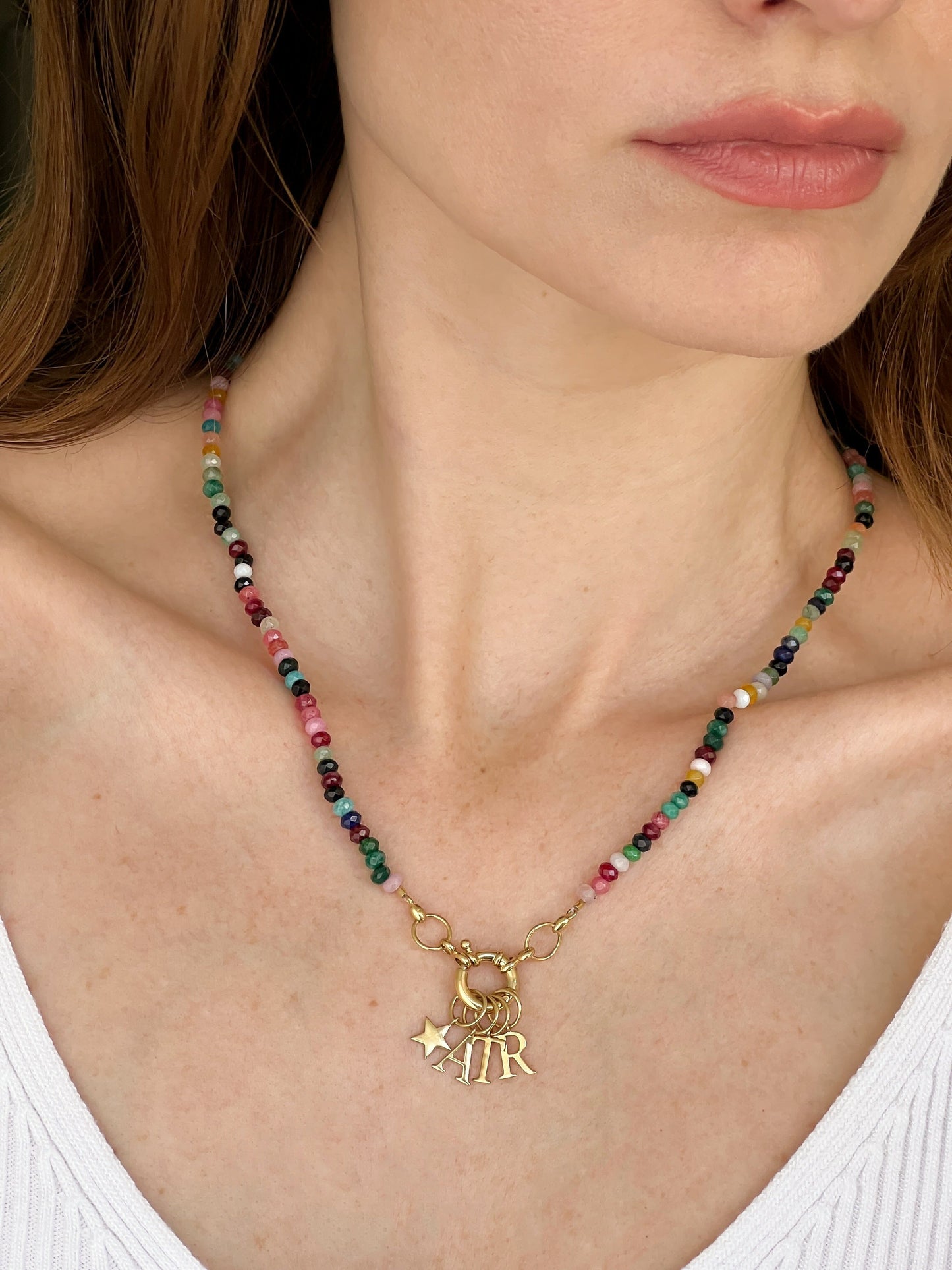 Black Spinnel Charm Lock Necklace - 925 Sterling Silver Necklaces magal-dev