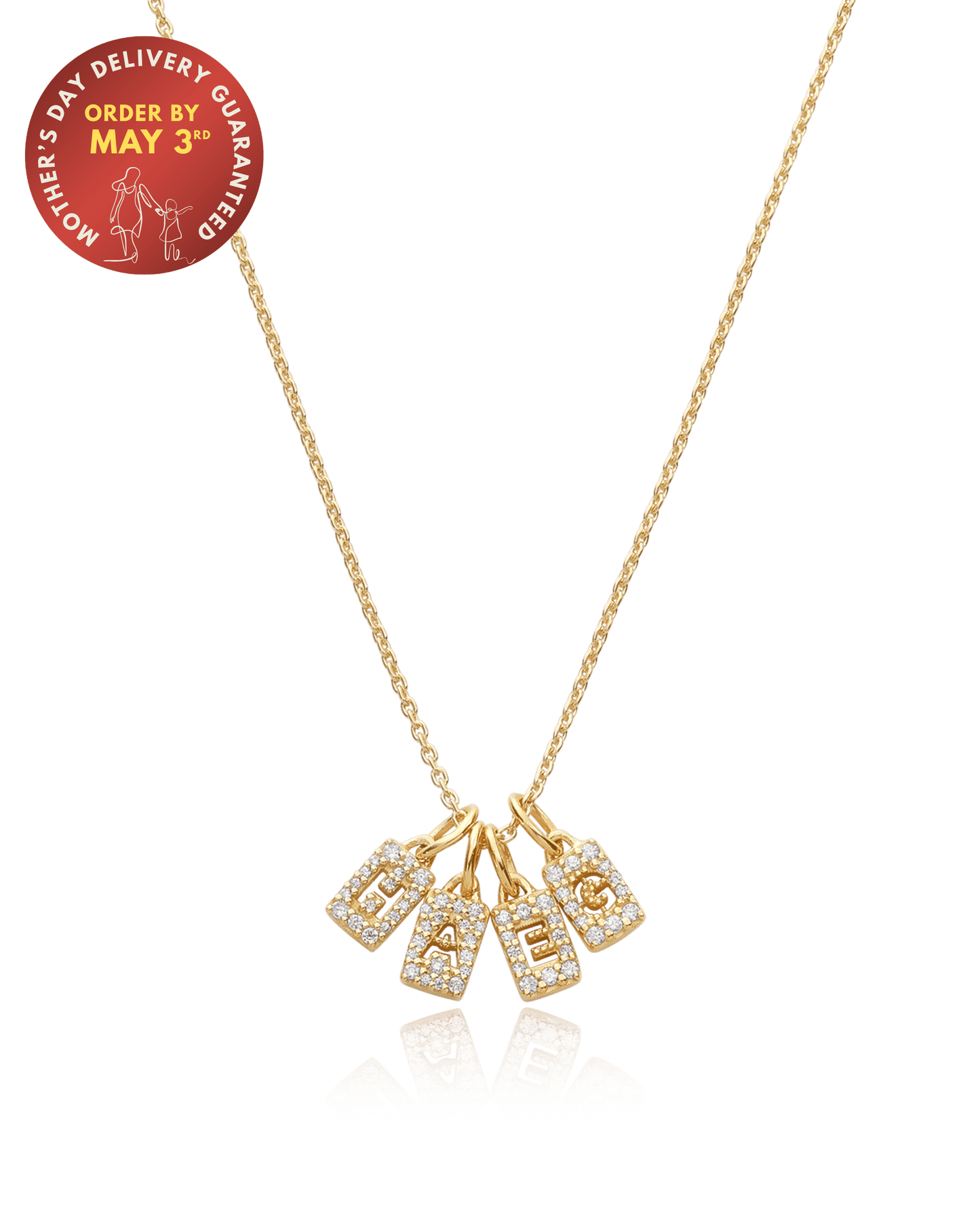 The Stardust Initial Tag Necklace - 18K Gold Vermeil Necklaces magal-dev