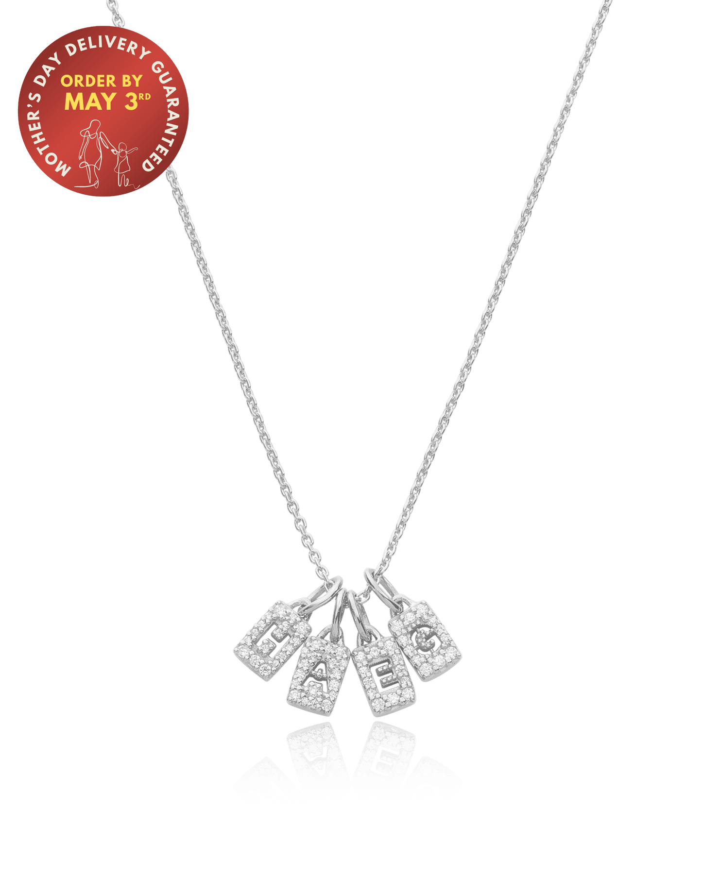 Stardust Initial Tag Necklace - 925 Sterling Silver Necklaces magal-dev