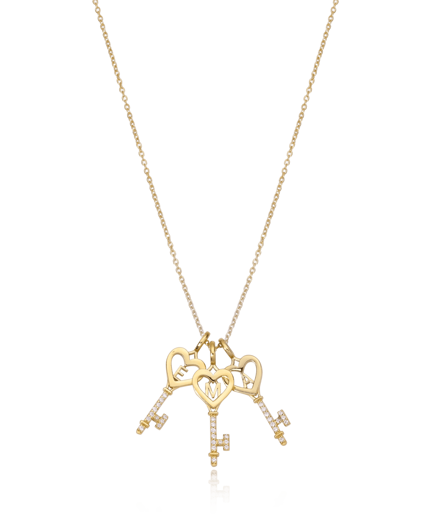 Key To My Heart Necklace with Diamond - 18K Gold Vermeil Necklaces magal-dev 1 Key 16"