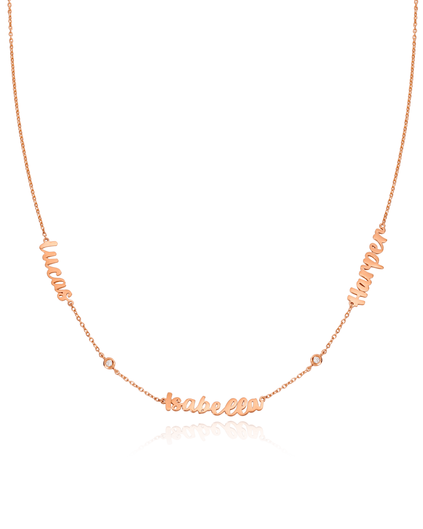 Name Necklace with Diamonds - 18K Gold Vermeil Necklaces magal-dev