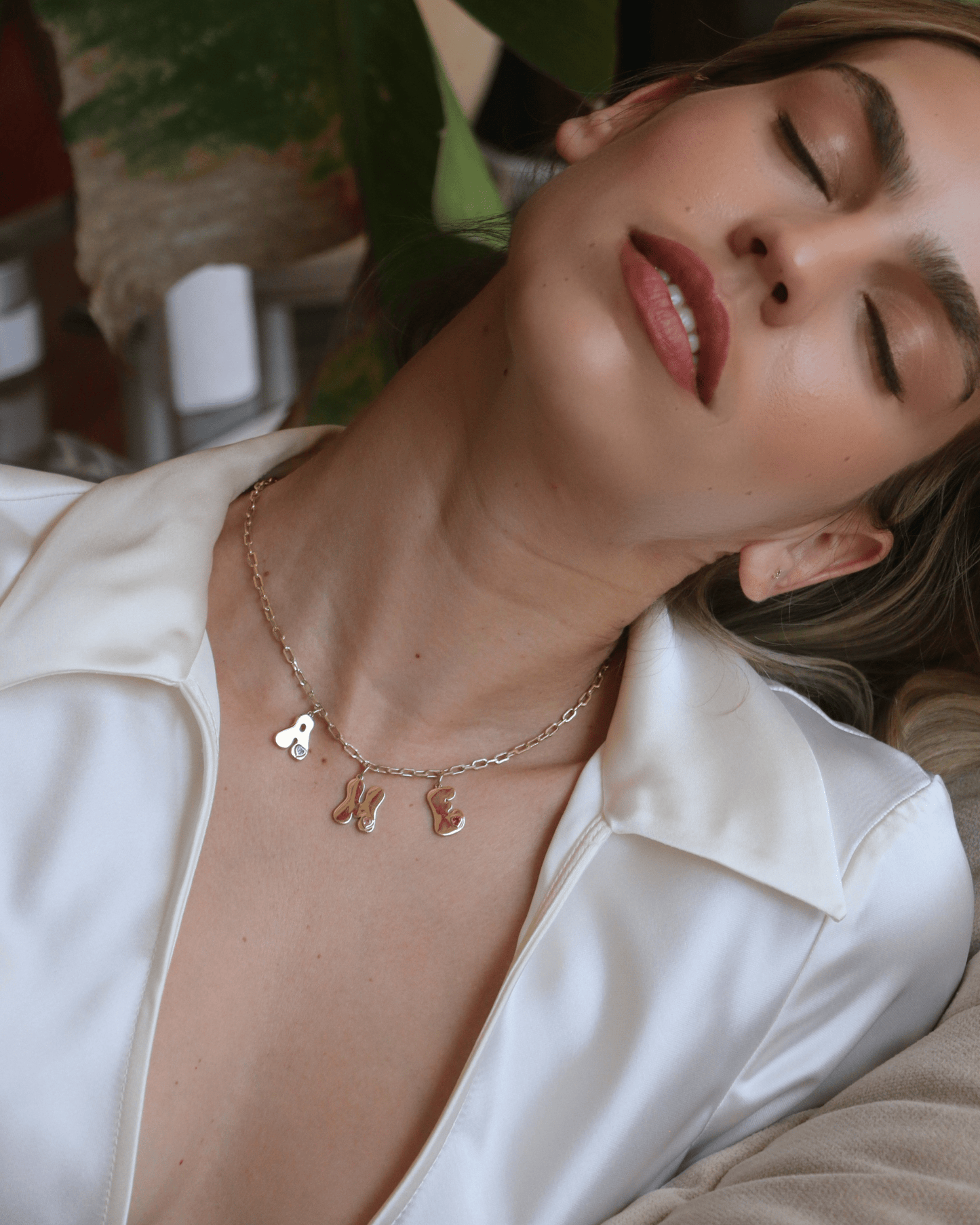 Retro Initial Charms Necklace - 18K Gold Vermeil Necklaces magal-dev