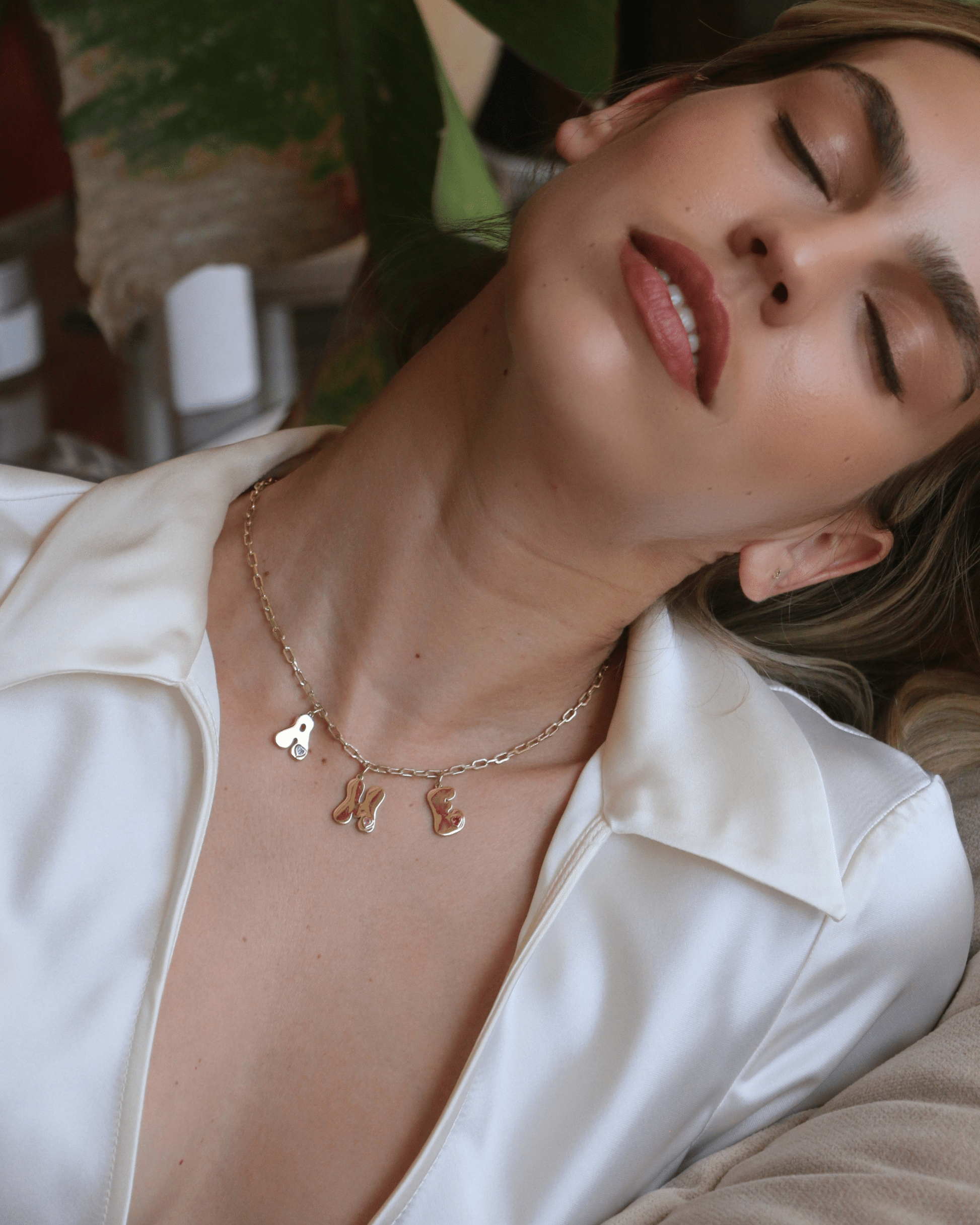 Retro Initial Charms Necklace - 18K Gold Vermeil Necklaces magal-dev