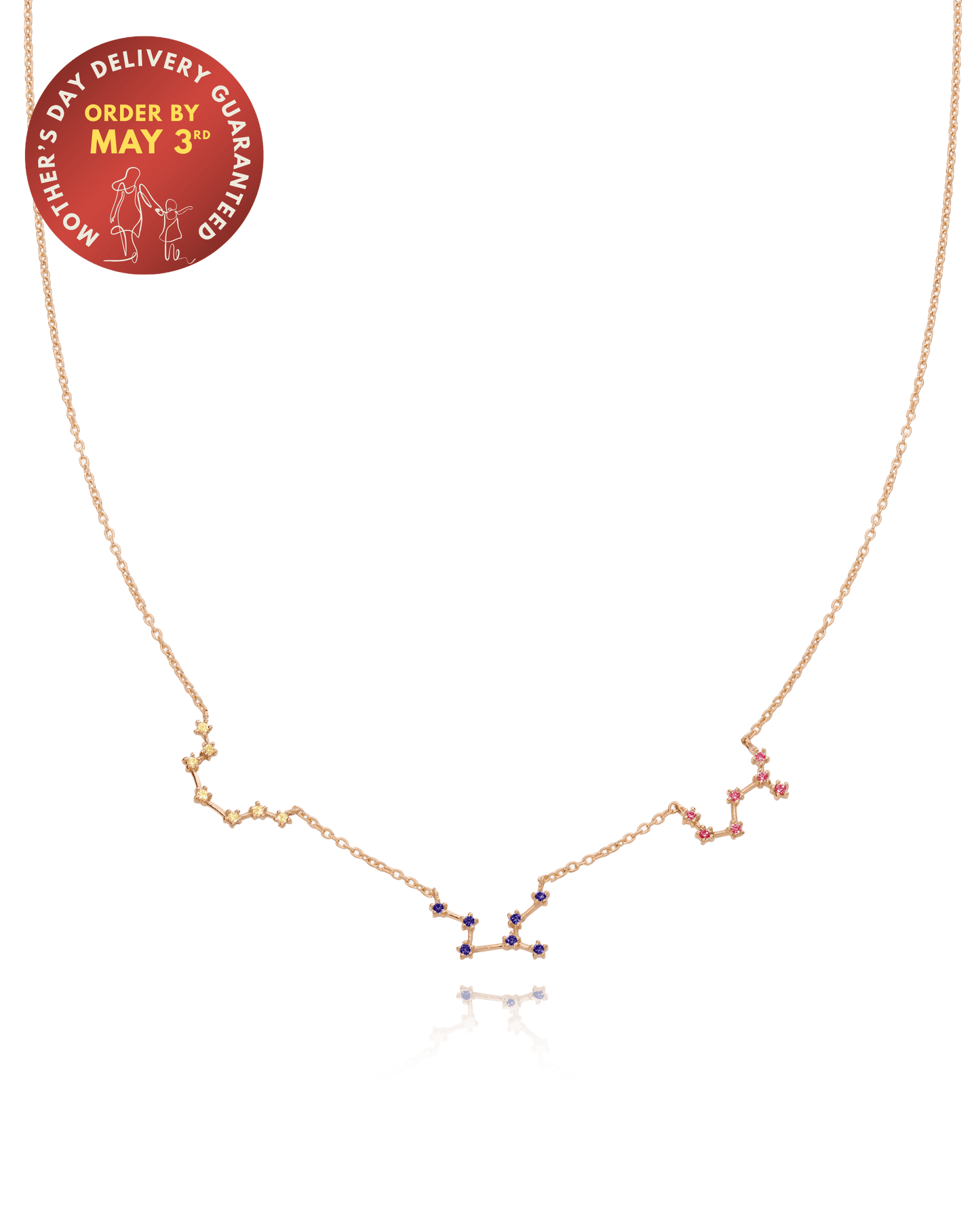 Constellation Birthstone Necklace - 18K Rose Vermeil Necklaces magal-dev