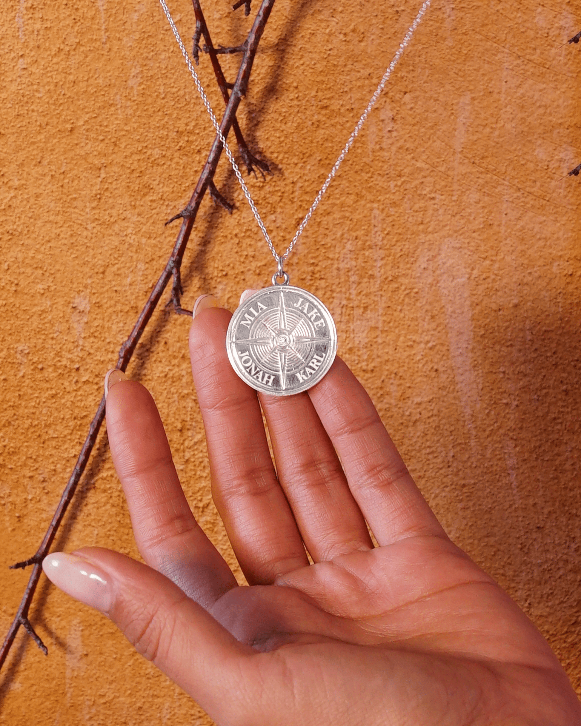 True North Diamond Necklace - 18K Rose Gold Vermeil Necklaces magal-dev