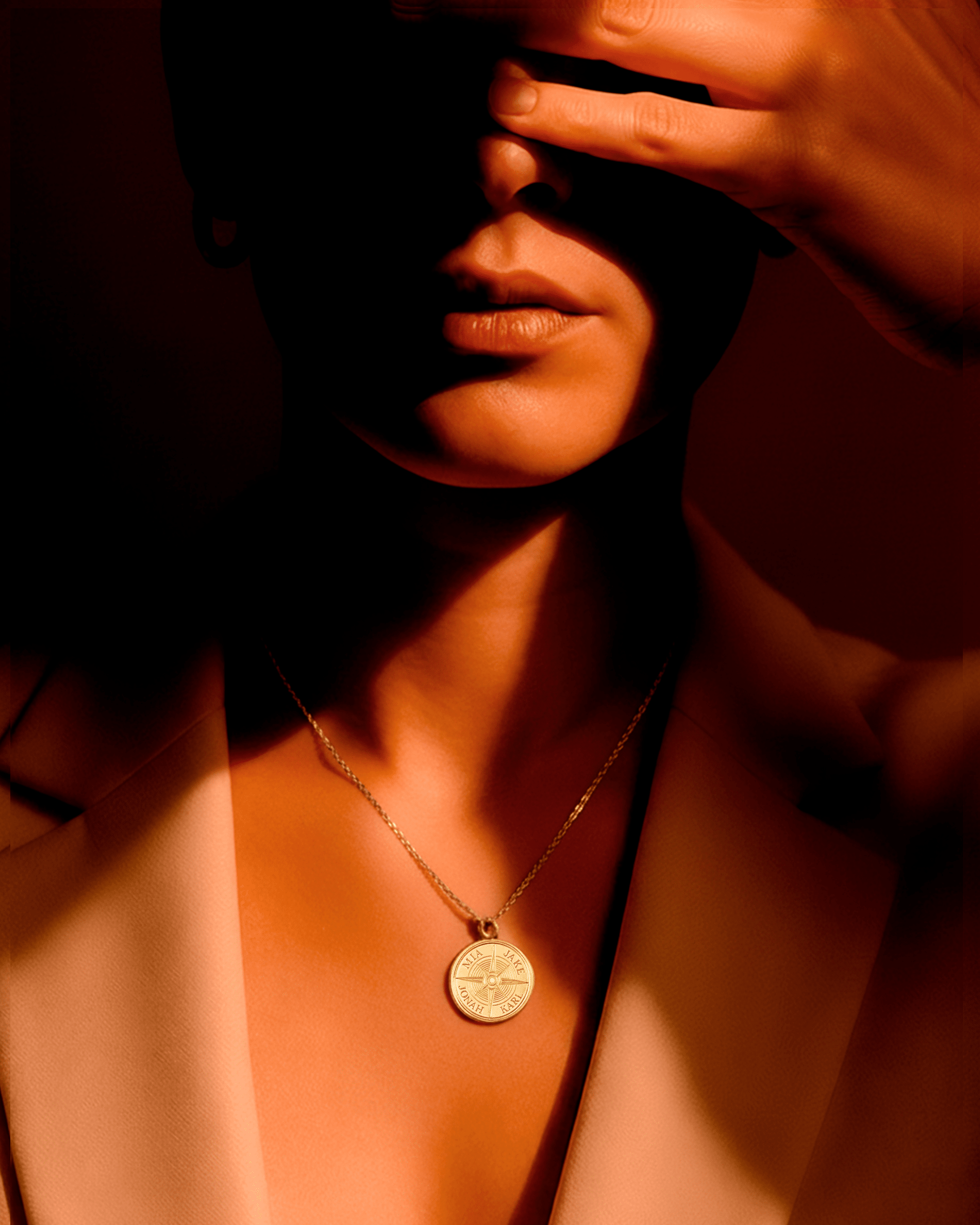 True North Diamond Necklace - 18K Rose Gold Vermeil Necklaces magal-dev