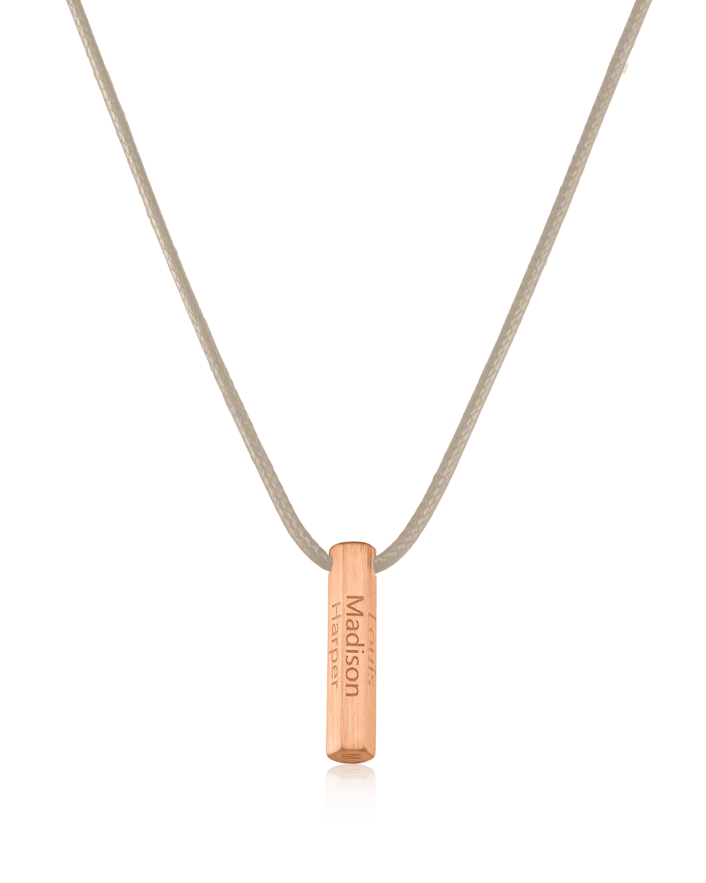 Apex Bar Necklace - 18K Rose Vermeil Necklaces magal-dev Beige 1 Name Adjustable cord 20"- 24"