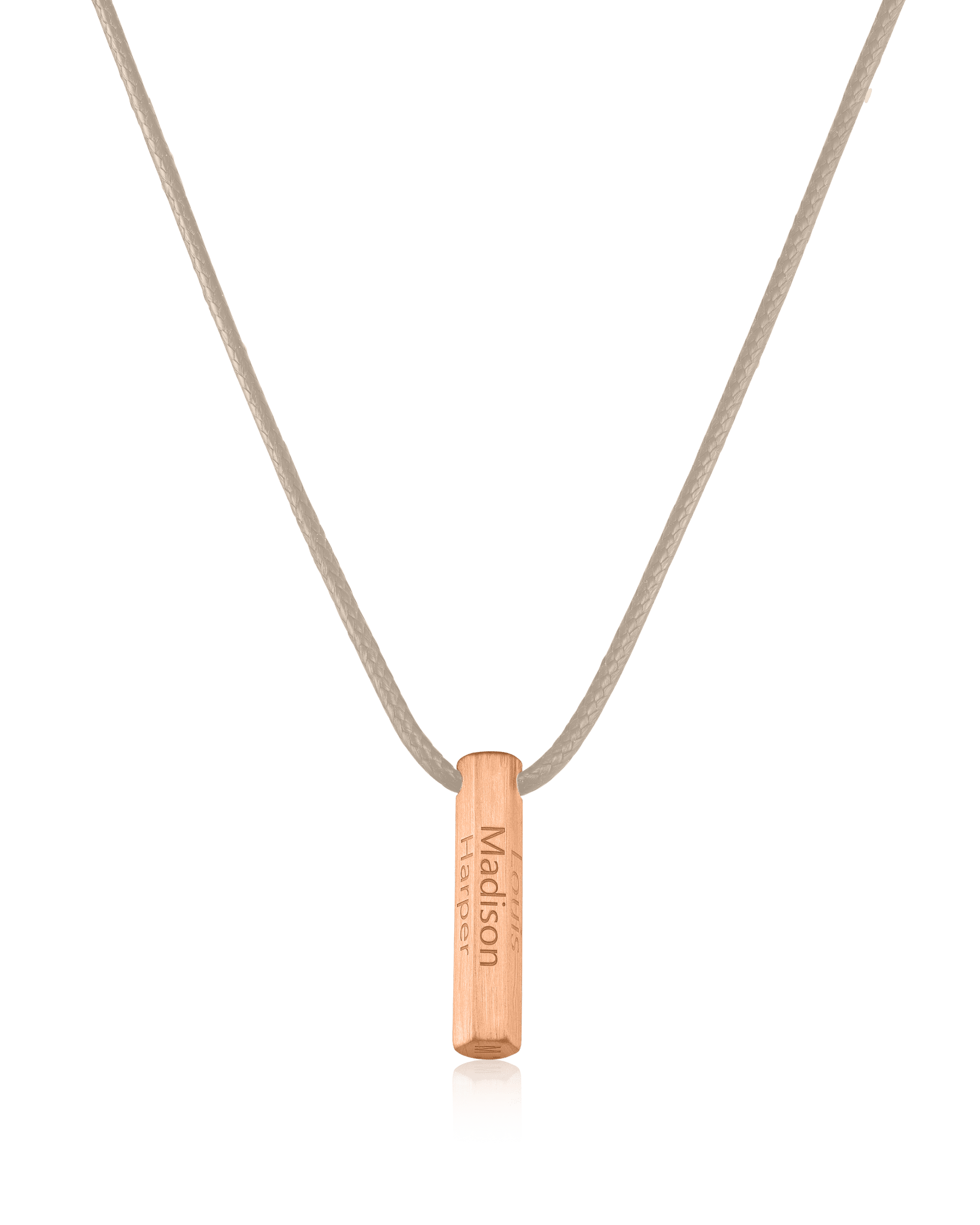Apex Bar Necklace - 18K Rose Vermeil Necklaces magal-dev Beige 1 Name Adjustable cord 20"- 24"
