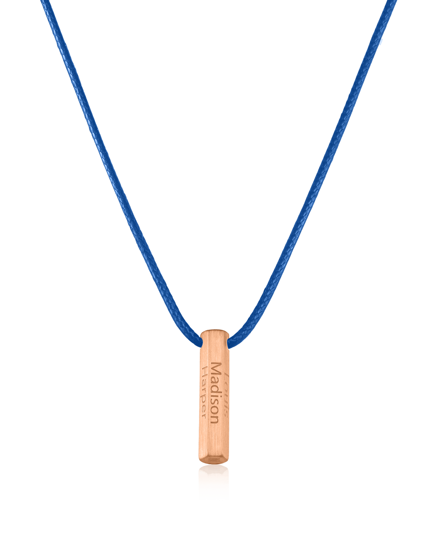 Apex Bar Necklace - 18K Rose Vermeil Necklaces magal-dev Blue 1 Name Adjustable cord 20"- 24"
