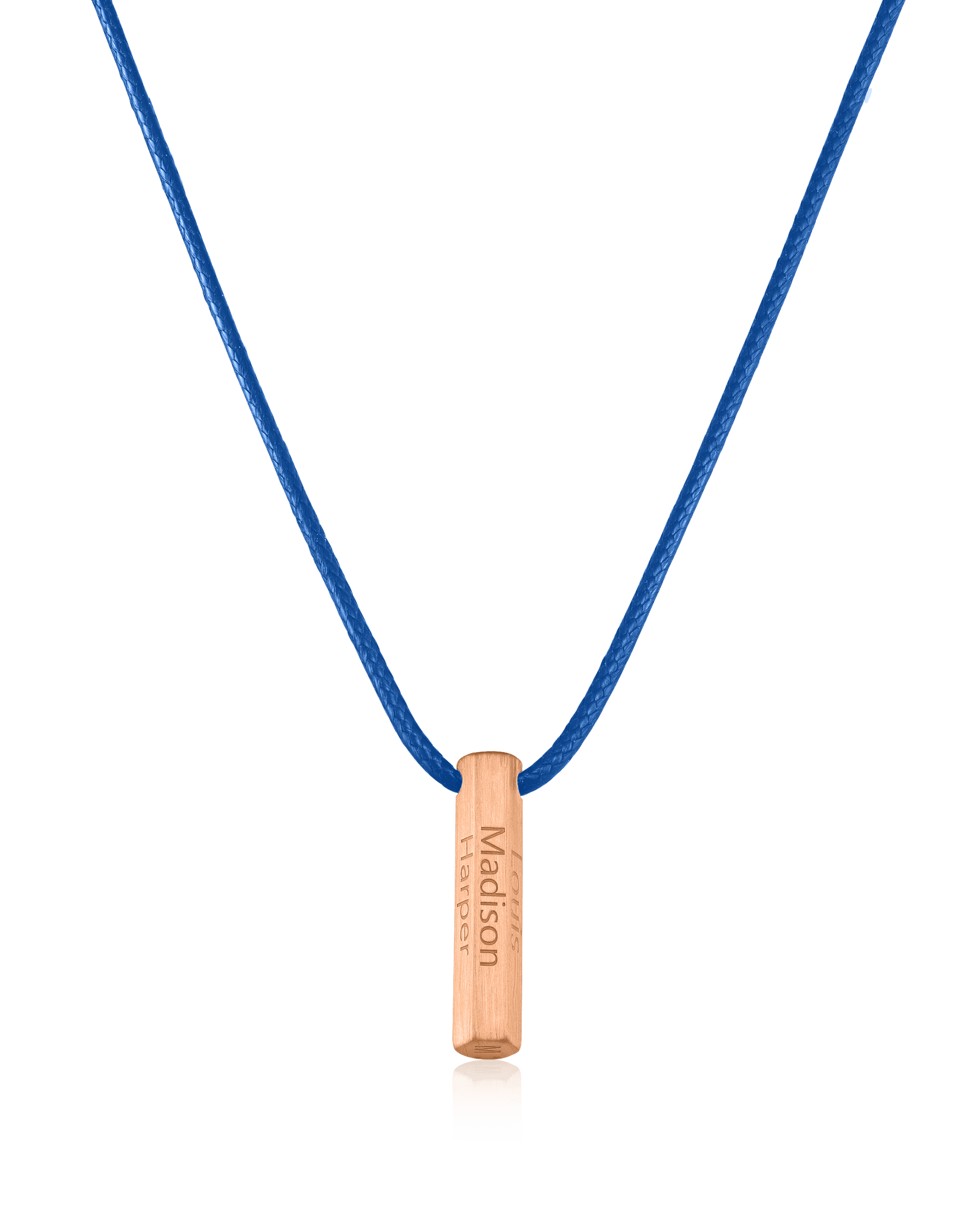 Apex Bar Necklace - 18K Rose Vermeil Necklaces magal-dev Blue 1 Name Adjustable cord 20"- 24"