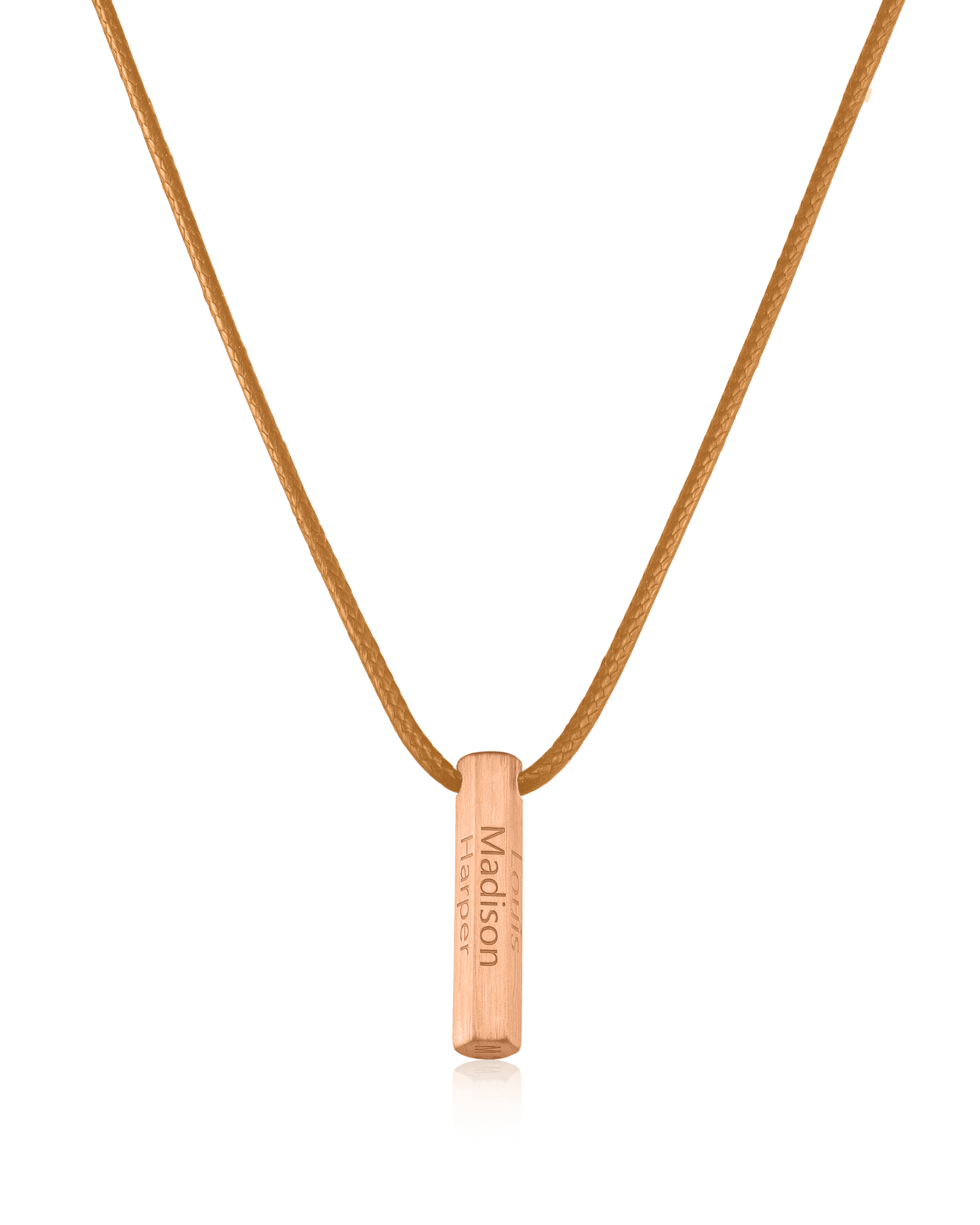 Apex Bar Necklace - 18K Rose Vermeil Necklaces magal-dev Brown 1 Name Adjustable cord 20"- 24"