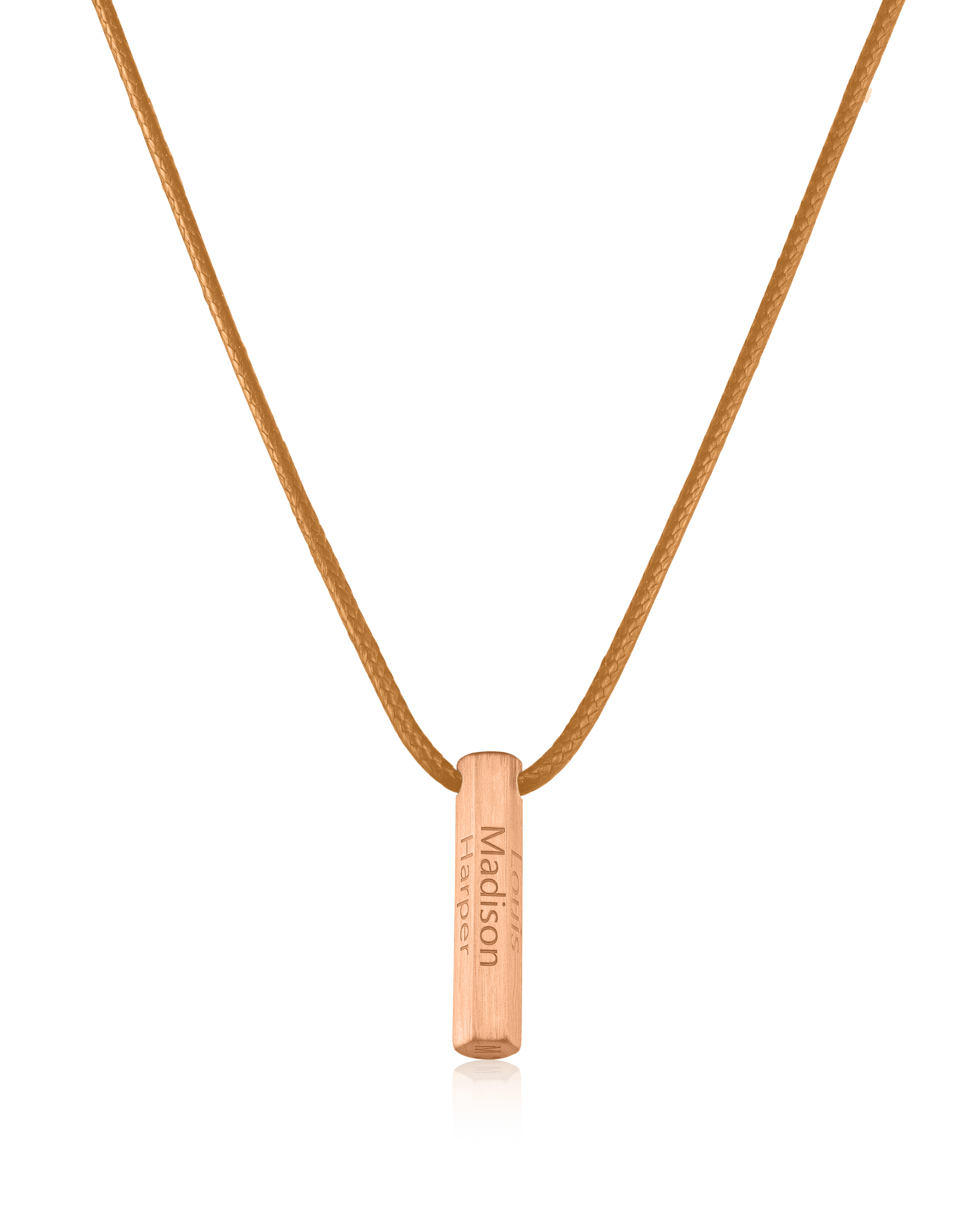 Apex Bar Necklace - 18K Rose Vermeil Necklaces magal-dev Brown 1 Name Adjustable cord 20"- 24"