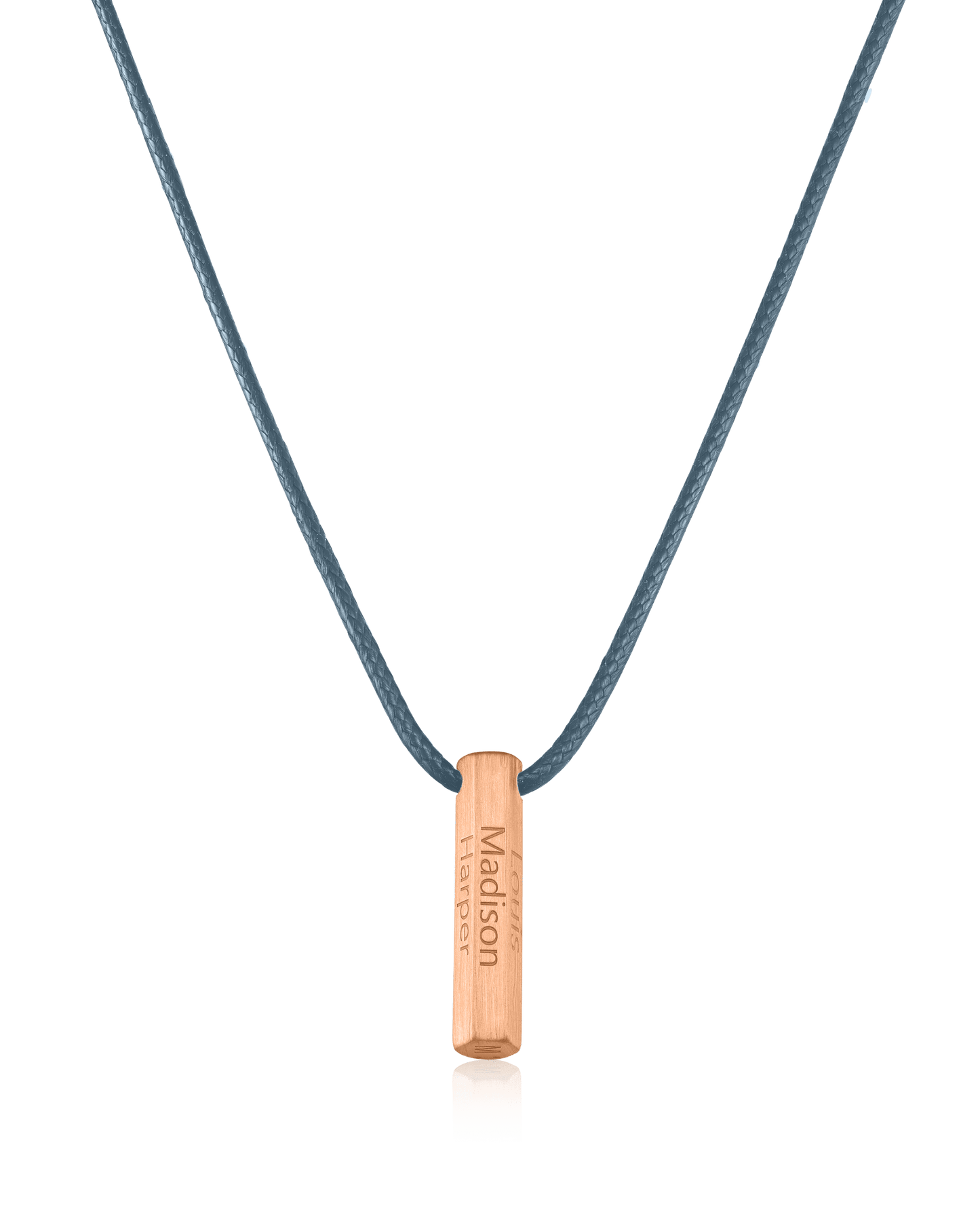 Apex Bar Necklace - 18K Rose Vermeil Necklaces magal-dev Indigo 1 Name Adjustable cord 20"- 24"