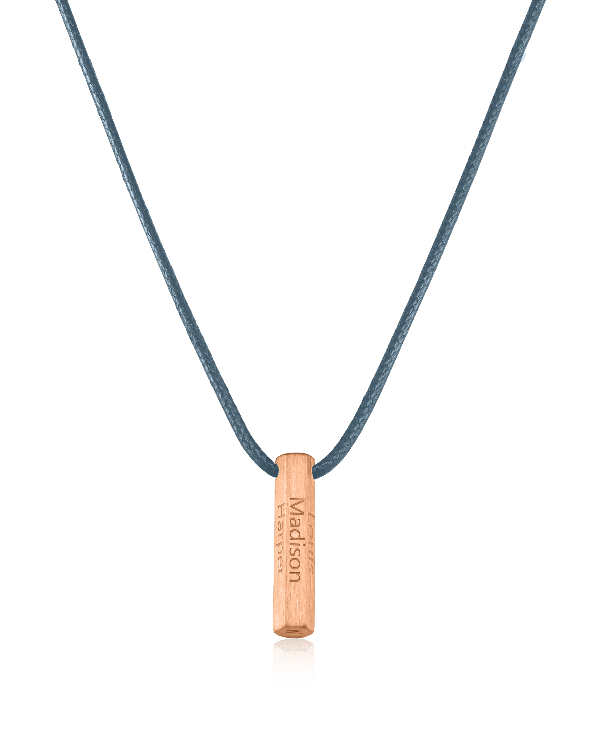 Apex Bar Necklace - 18K Rose Vermeil Necklaces magal-dev Indigo 1 Name Adjustable cord 20"- 24"