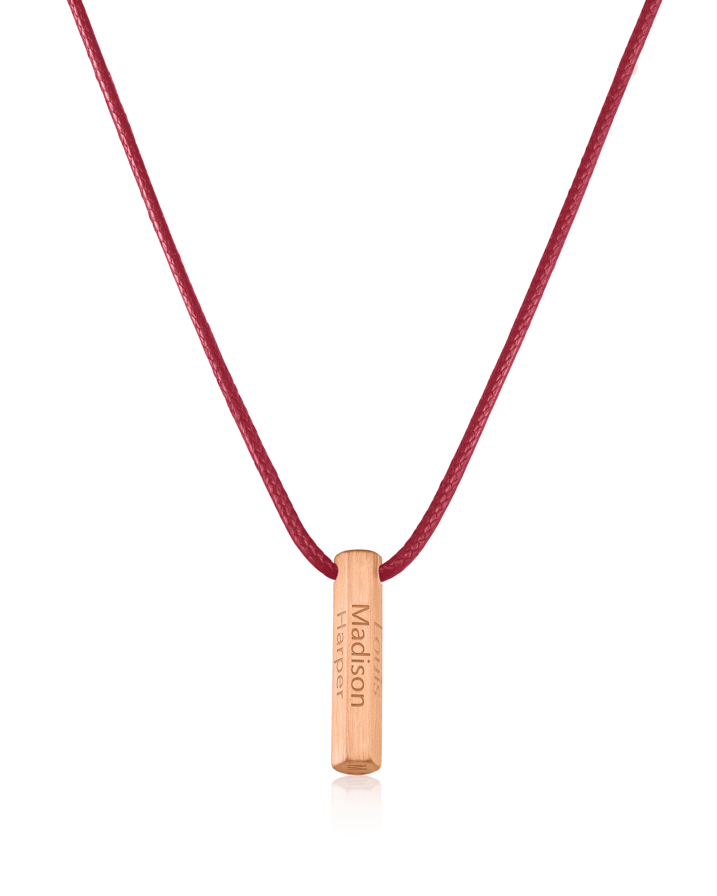Apex Bar Necklace - 18K Rose Vermeil Necklaces magal-dev Red 1 Name Adjustable cord 20"- 24"