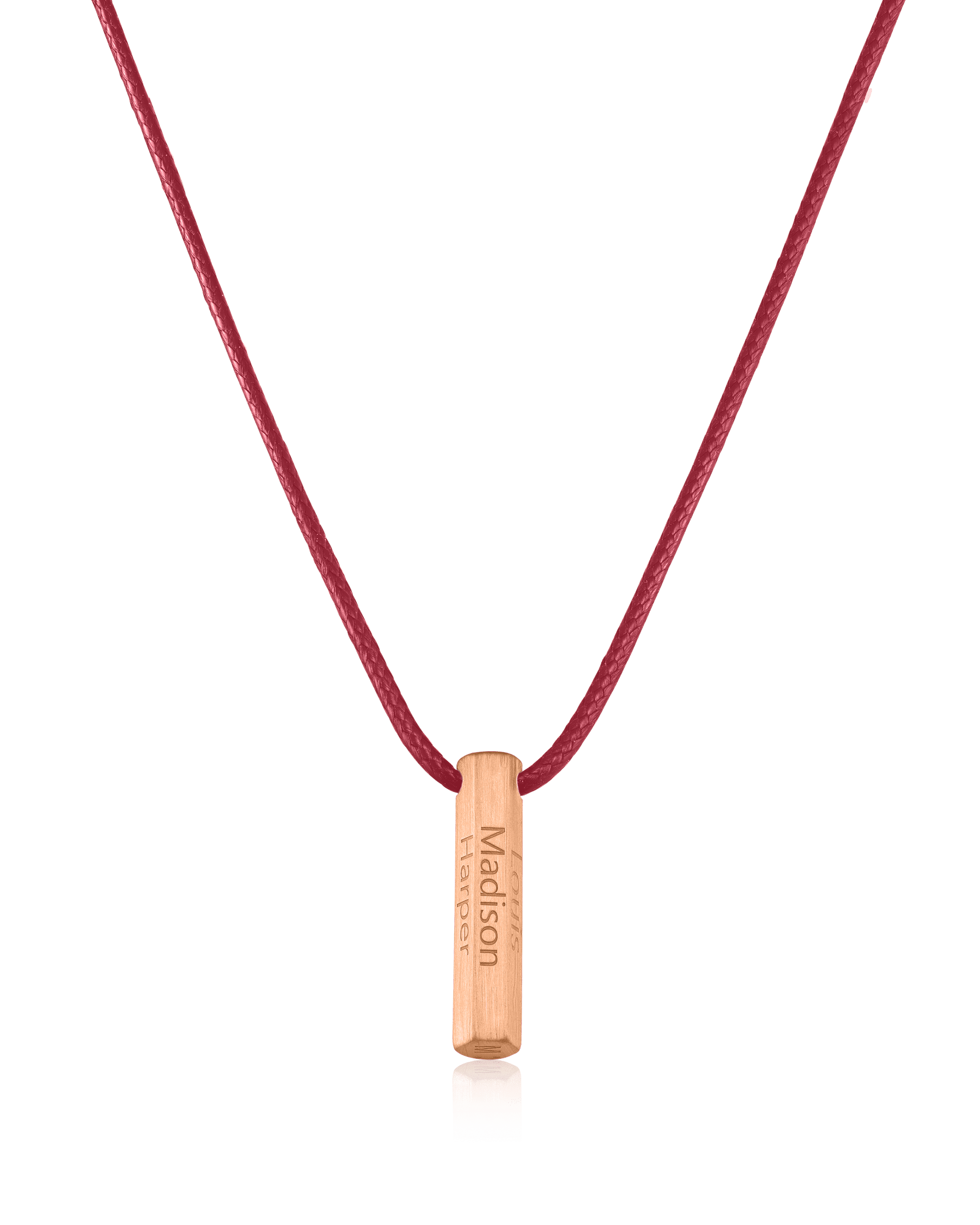 Apex Bar Necklace - 18K Rose Vermeil Necklaces magal-dev Red 1 Name Adjustable cord 20"- 24"