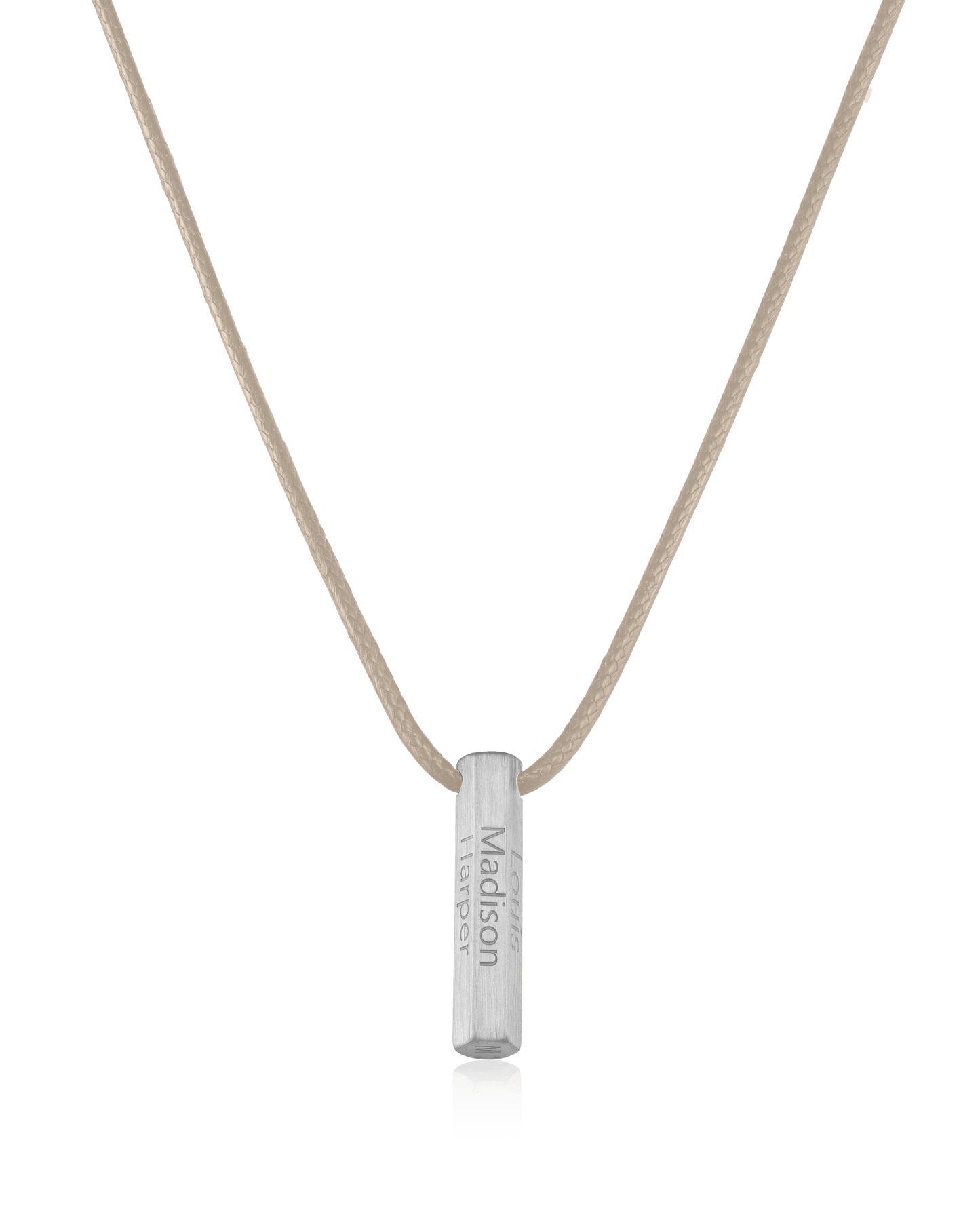 Apex Bar Necklace - 925 Sterling Silver Necklaces magal-dev Beige 1 Name Adjustable cord 20"- 24"