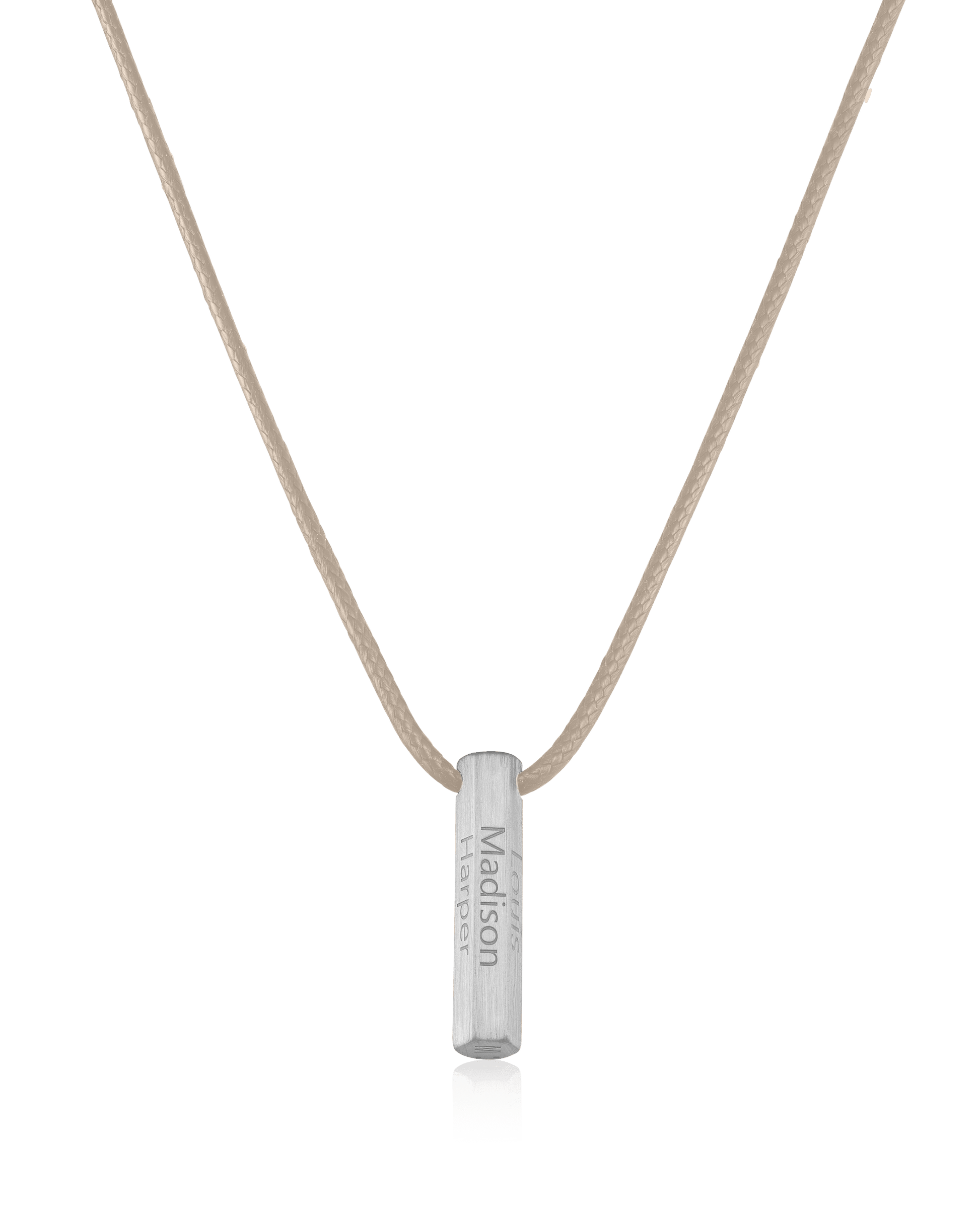 Apex Bar Necklace - 925 Sterling Silver Necklaces magal-dev Beige 1 Name Adjustable cord 20"- 24"