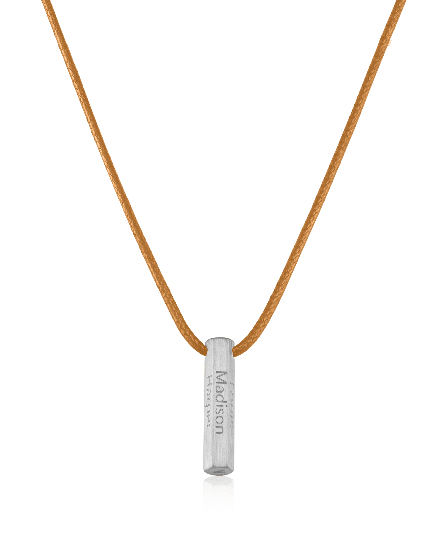 Apex Bar Necklace - 925 Sterling Silver Necklaces magal-dev Brown 1 Name Adjustable cord 20"- 24"
